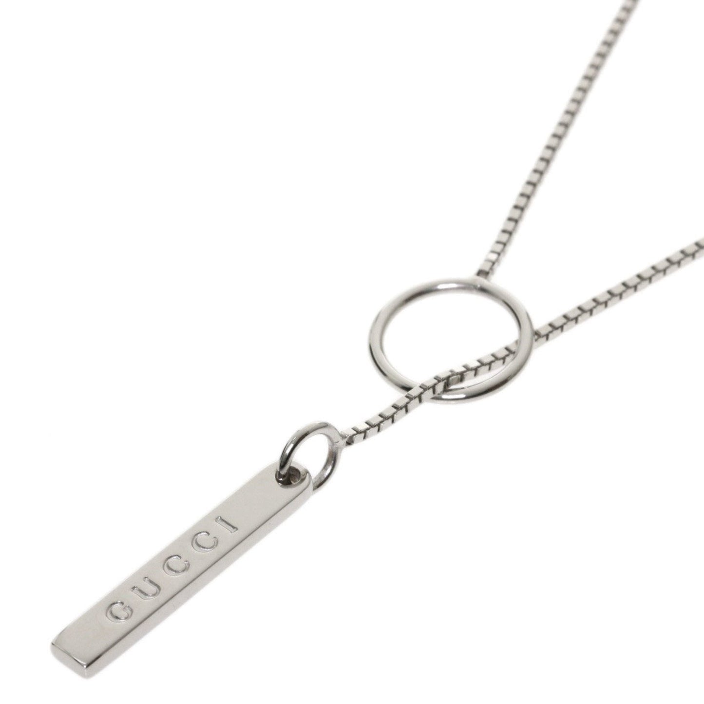 Gucci Lariat Necklace K18 White Gold Ladies GUCCI