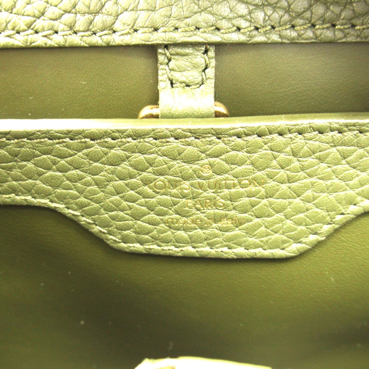 LOUIS VUITTON CapucineBB Khaki Beige Taurillon Clemence Leather leather