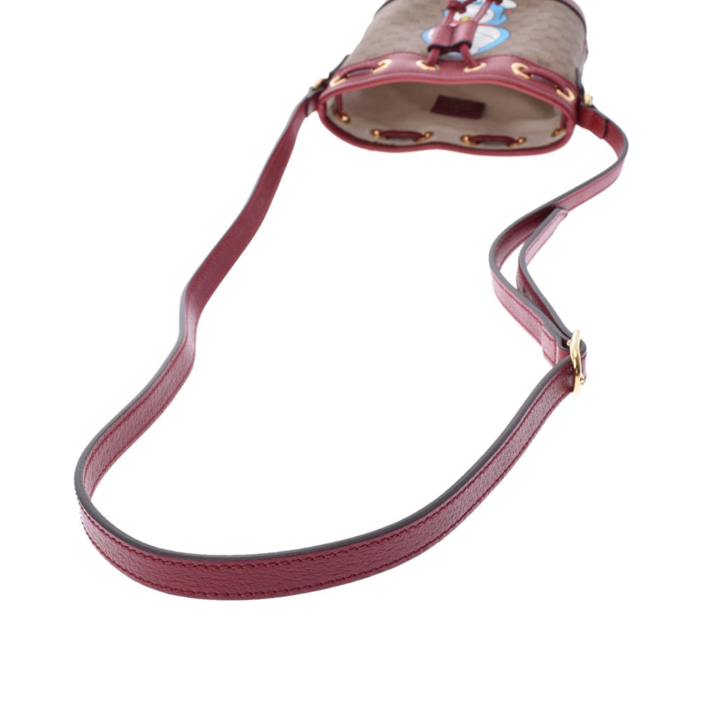 Gucci Doraemon Collaboration Mini Type Beige/Red 647801 Women's PVC/Calf Shoulder Bag