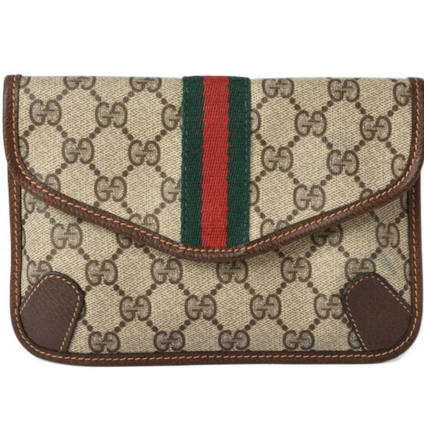 Gucci Clutch Pouch/Multi Pouch GUCCI GG Supreme Brown/Beige Webline