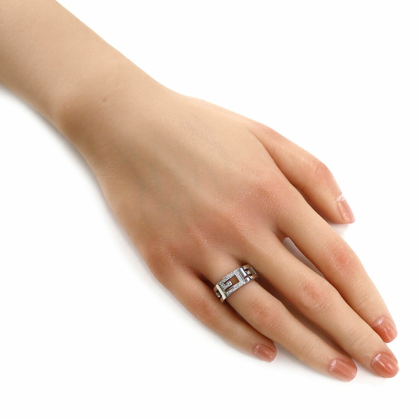 Gucci Multiple Ring No. 11.5 18K K18 White Gold Diamond Women's