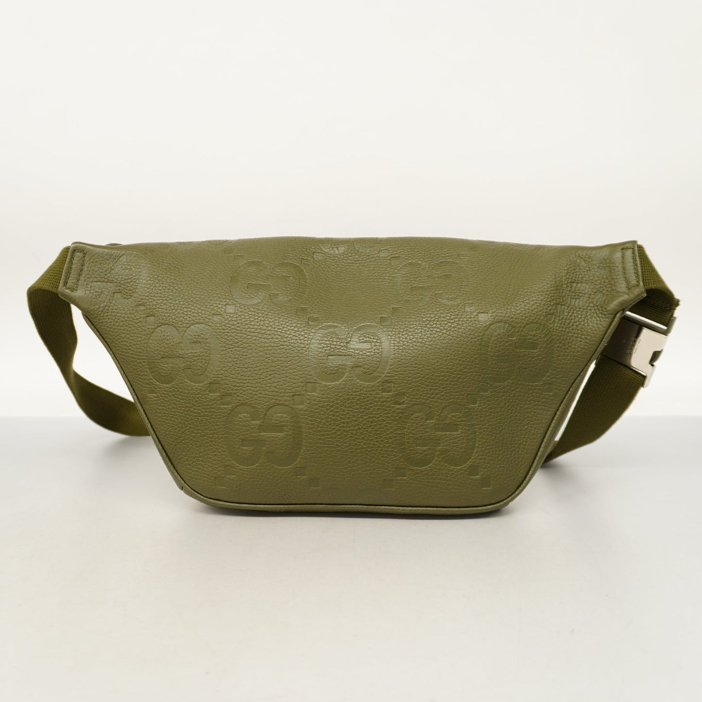 GUCCI  Jumbo GG 645093 Men's Leather Sling Bag Khaki