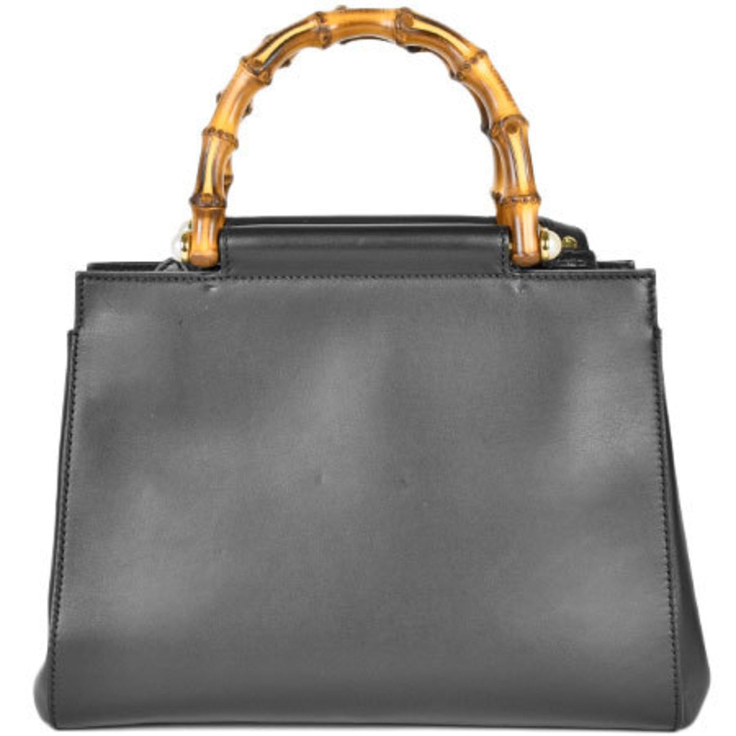 Gucci Nimfair Bamboo Handbag Shoulder Bag 2Way Leather Black 453767