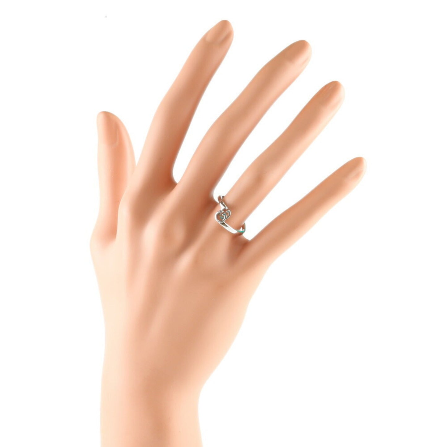 Gucci K18WG Ring GG Running # 10 Silver Ladies 18K K18 White Gold