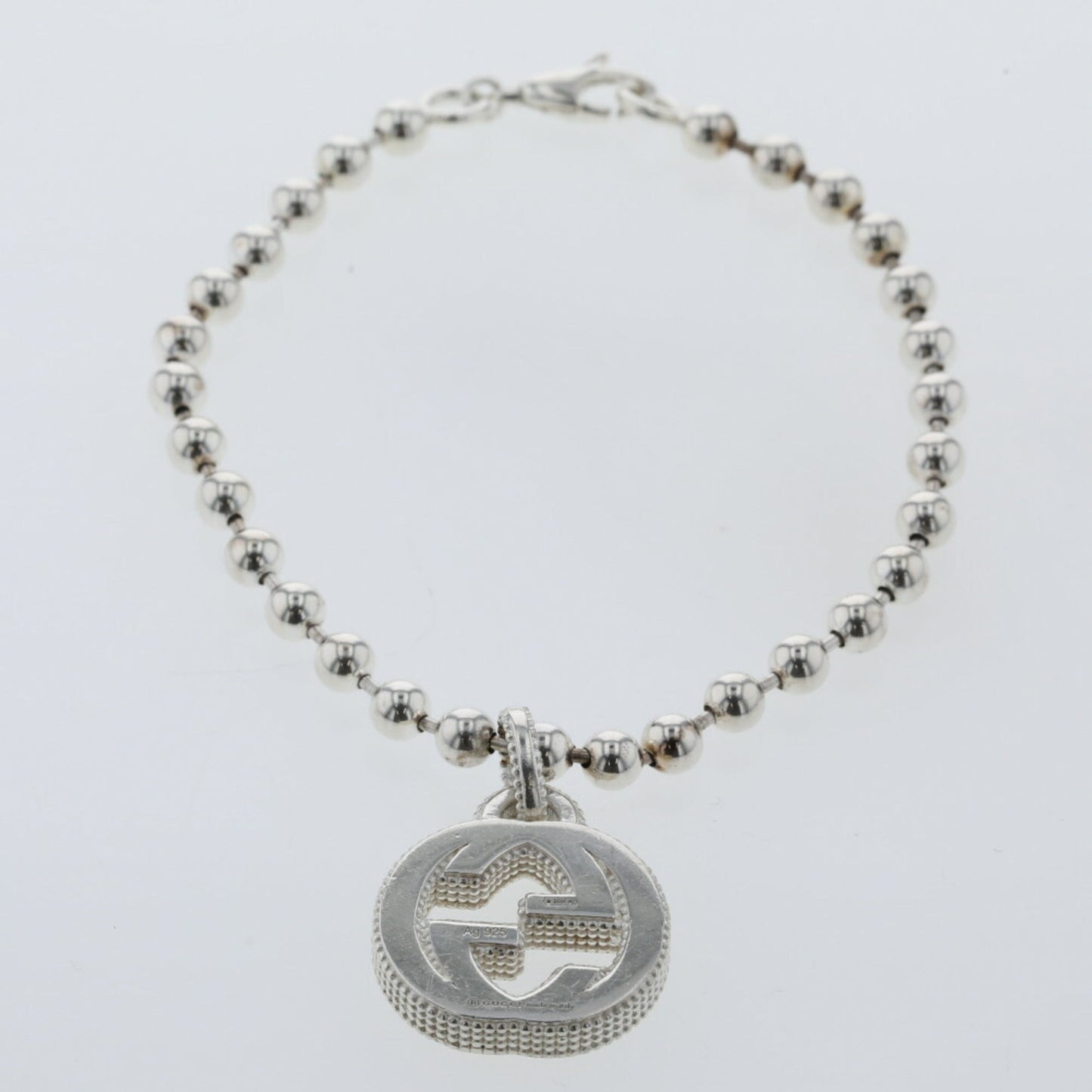 Gucci Bracelet Interlocking G Ball Chain Silver 925 Ladies GUCCI
