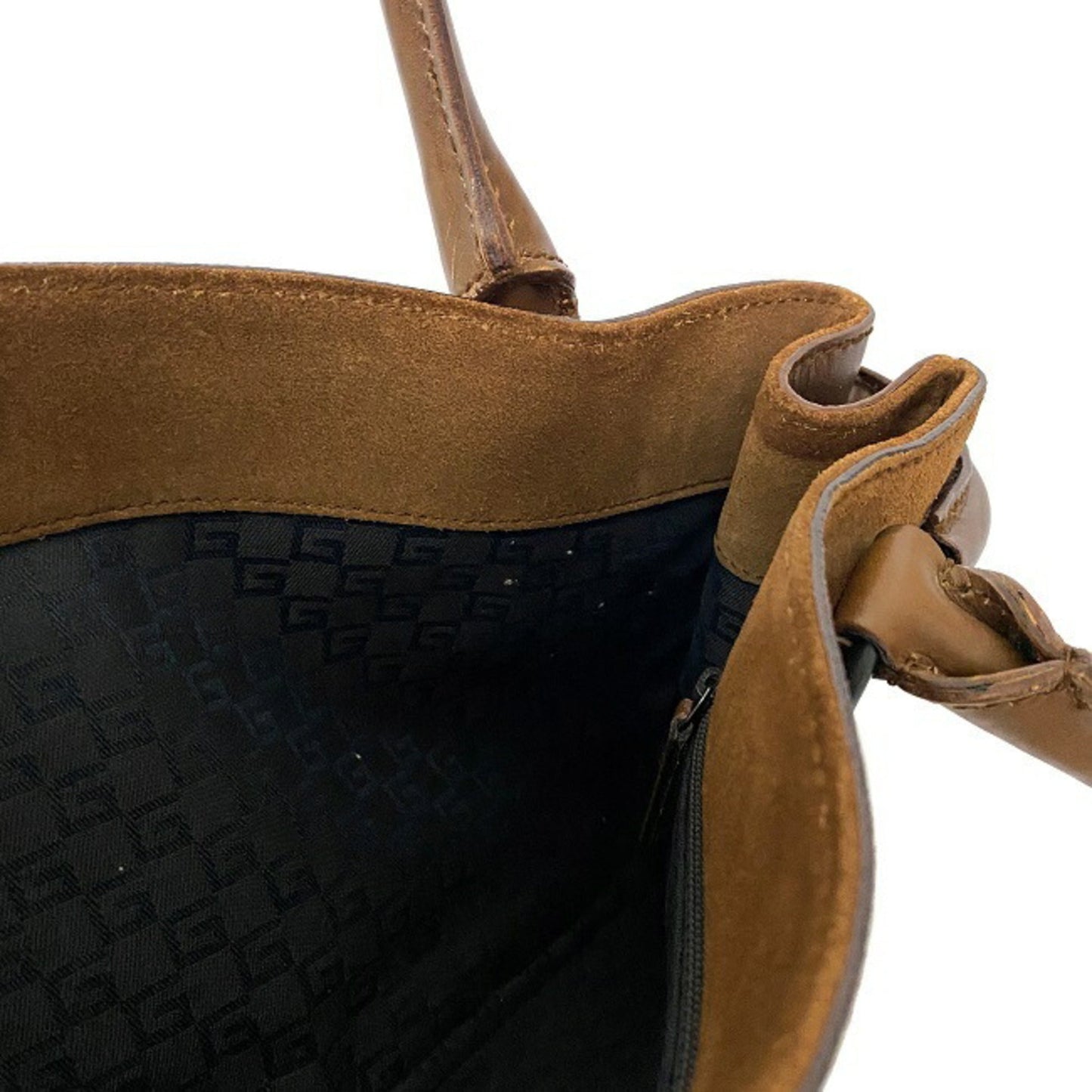 Gucci Handbag Brown Horsebit 101345 Leather Suede GUCCI Women's Bag
