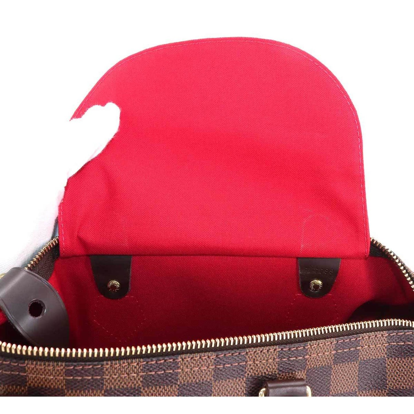 LOUIS VUITTON Damier Speedy 30 Hand Bag Ebene N41531 Brown Gold Hardware