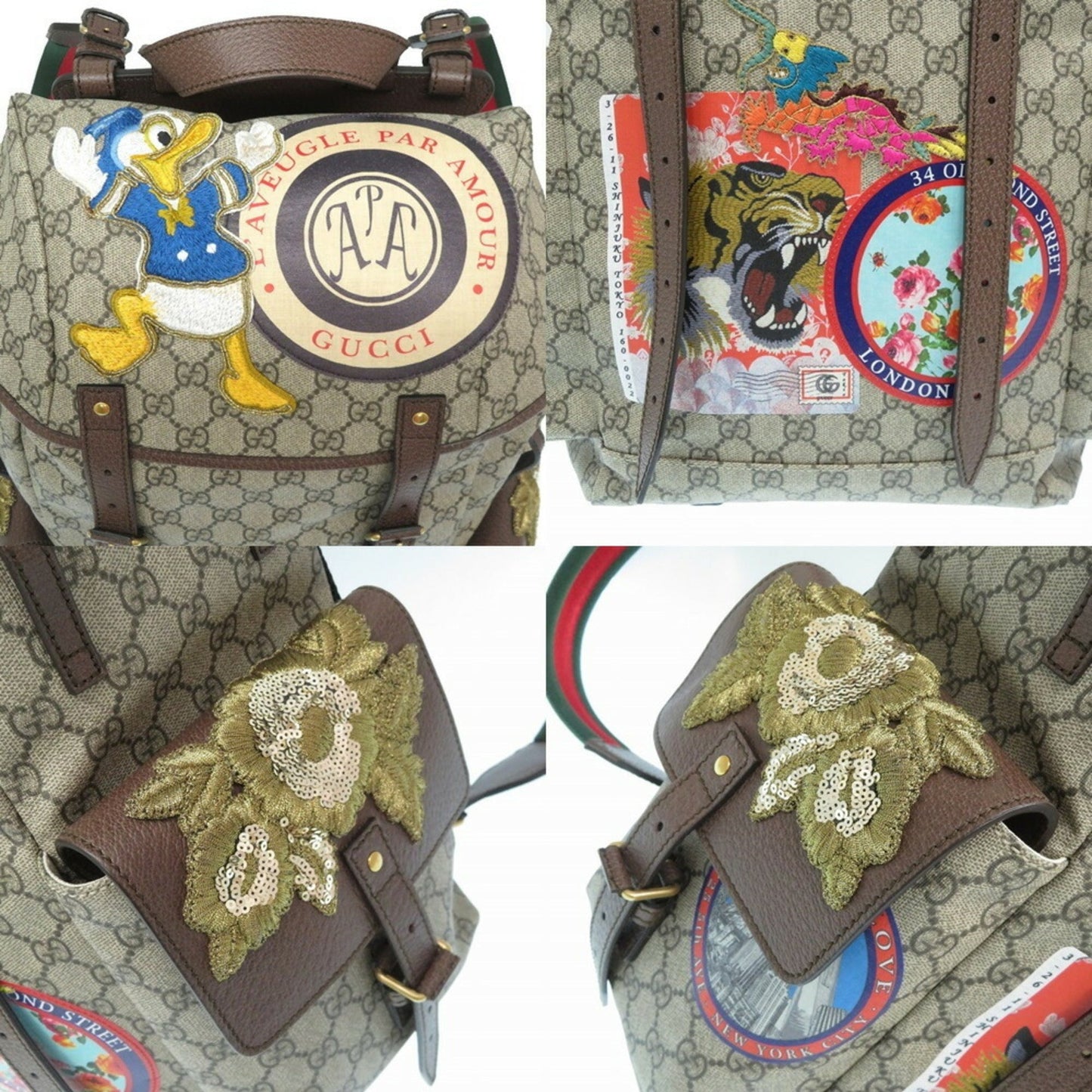Gucci Disney Collaboration Neo Vintage GG Supreme 460029 Rucksack Daypack Donald Duck Bag