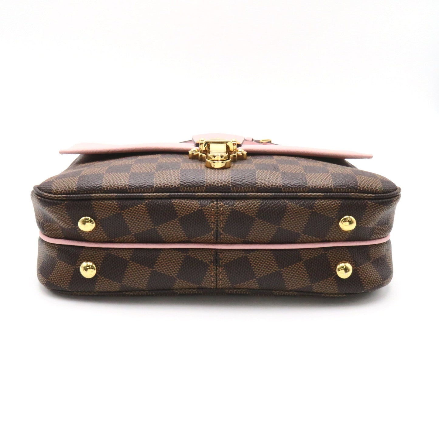 LOUIS VUITTON Brown Pink Magnolia Damier PVC coated canvas leather N44244