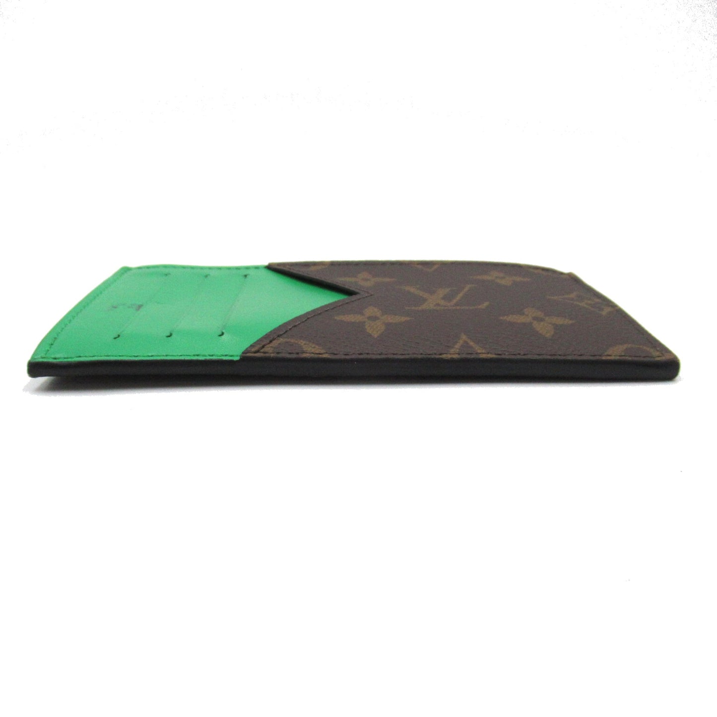 LOUIS VUITTON Coin card holder Brown Green Monogram macassar PVC coated canvas M81627