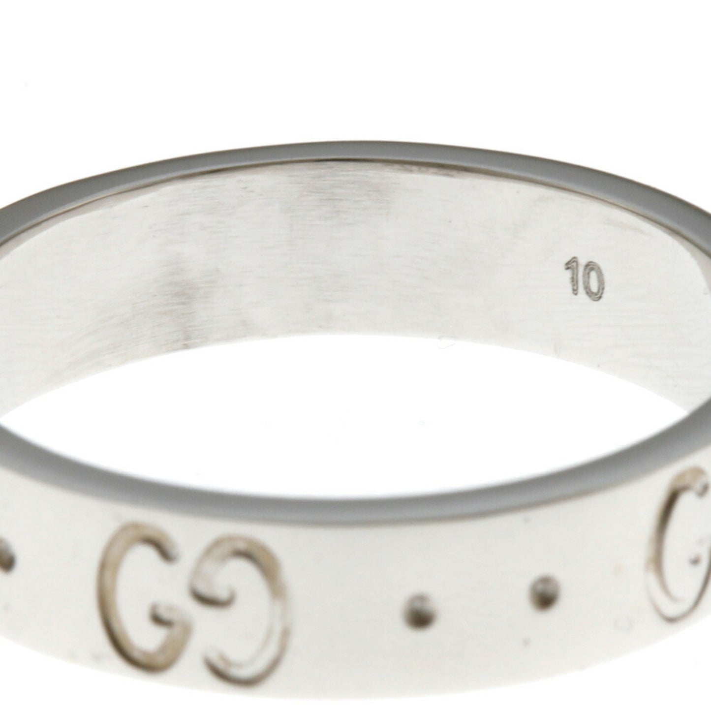 Gucci Icon Ring No. 9.5 18K K18 White Gold Women's