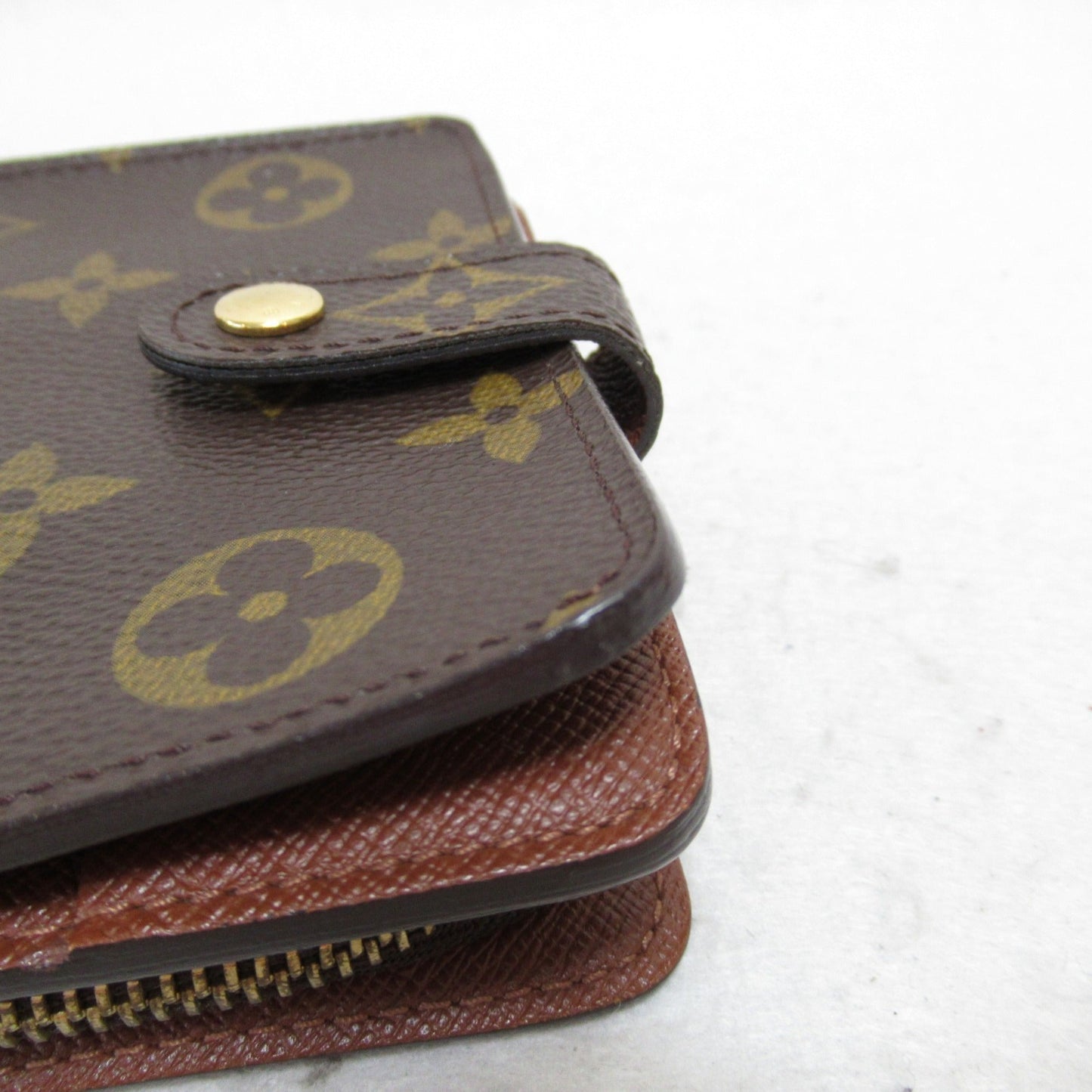 LOUIS VUITTON compact zip wallet Brown Monogram PVC coated canvas M61667