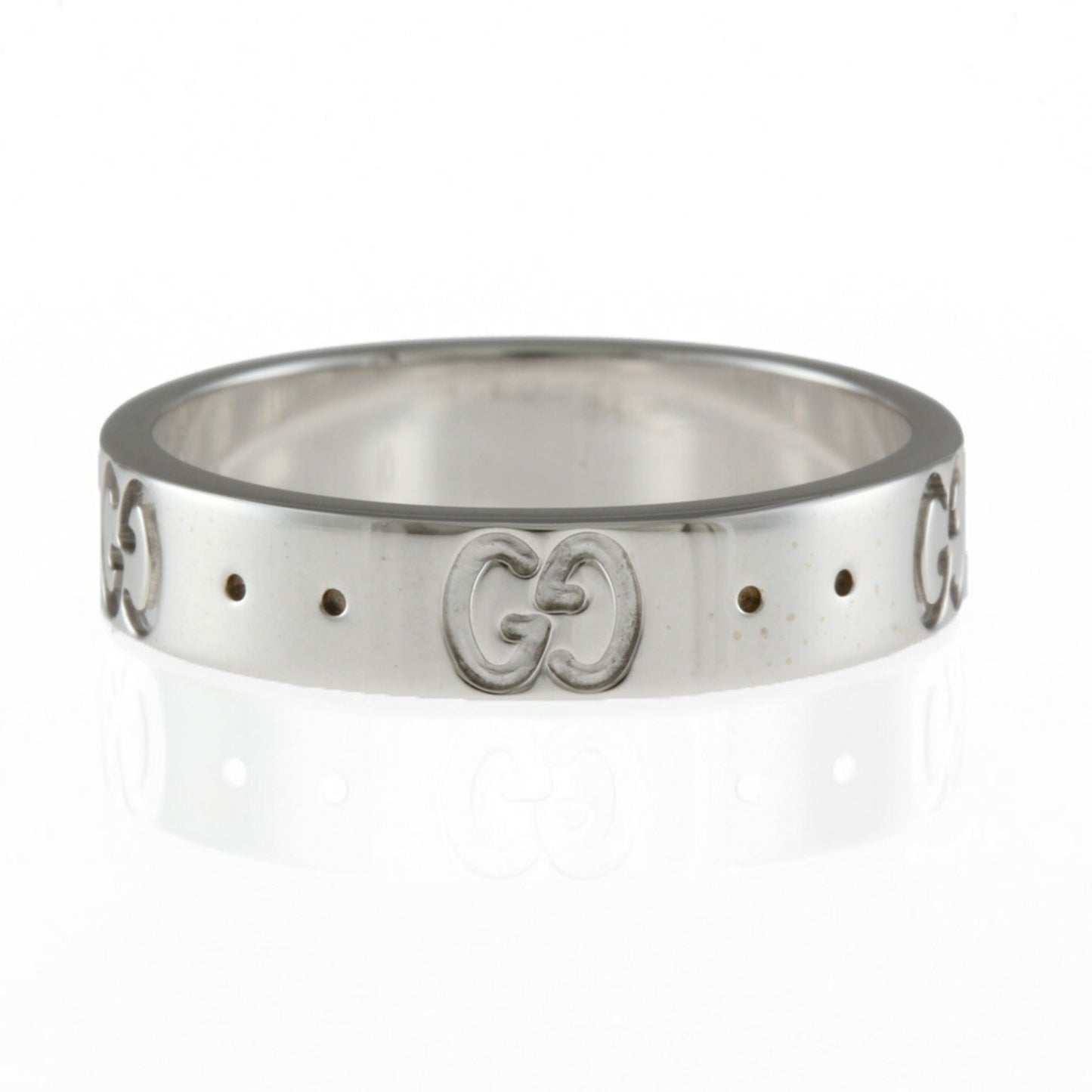 Gucci K18WG Ring / Icon No. 9.5 Silver Ladies 18K K18 White Gold Accelerating