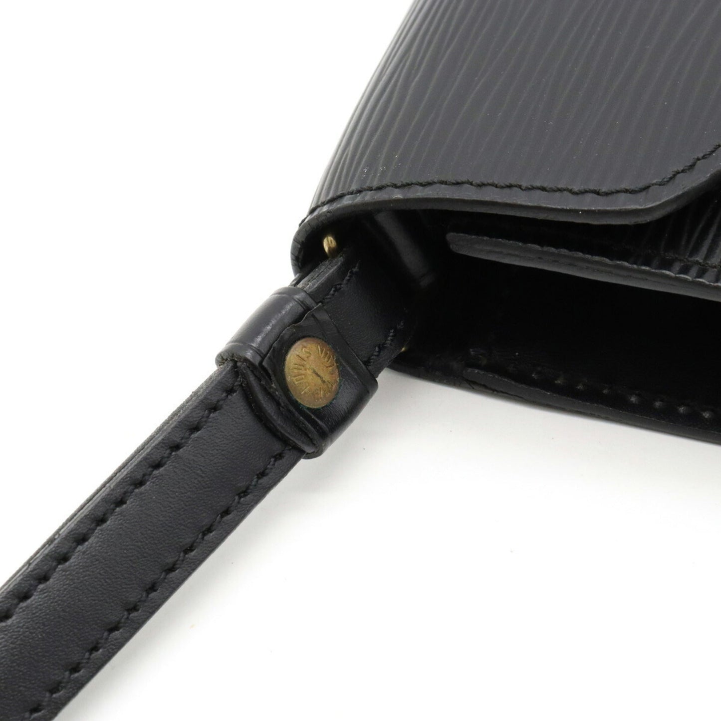 LOUIS VUITTON Epi Pochette Serie Dragonne Second Bag Noir Black Key Missing M52612