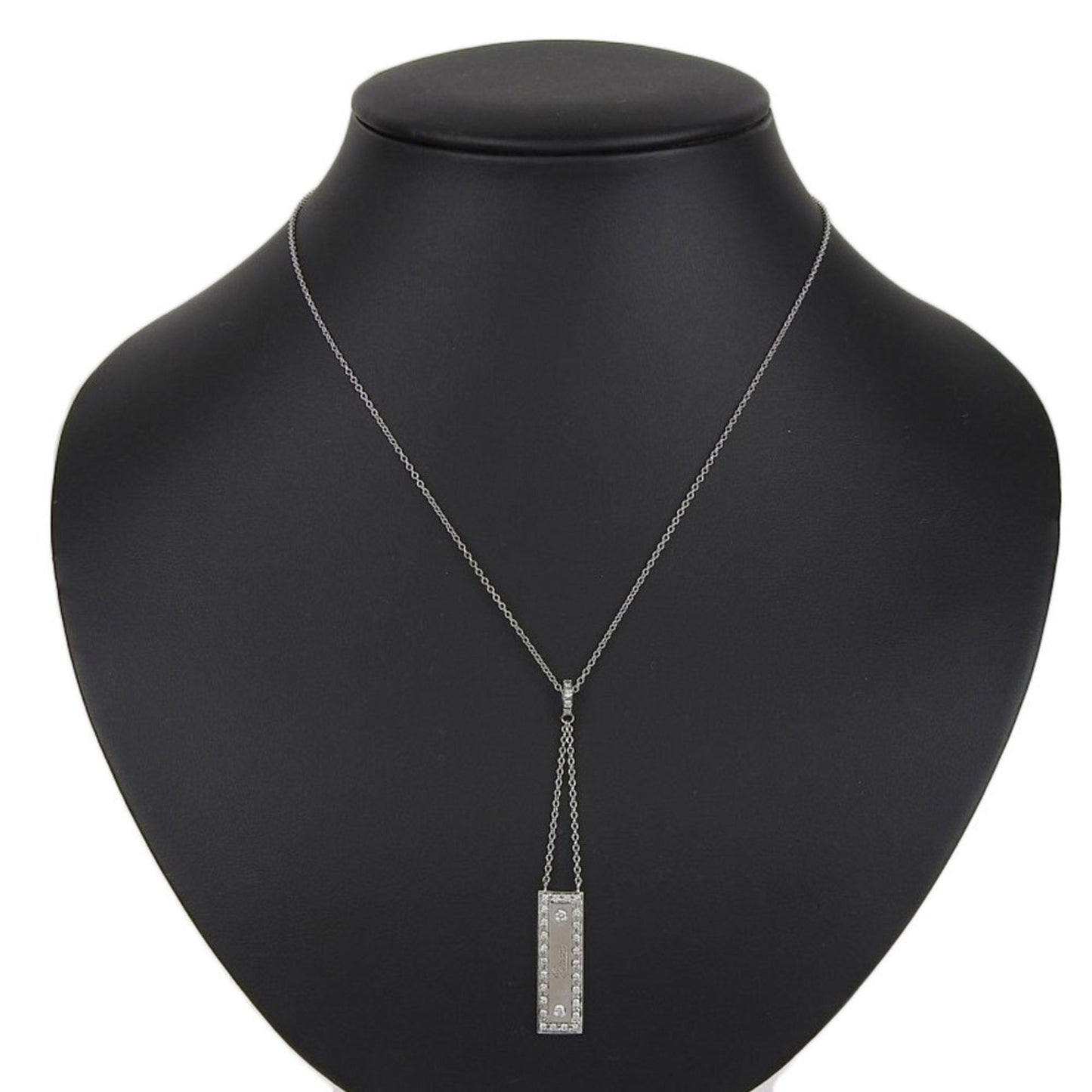 Gucci logo plate necklace K18WG melee diamond