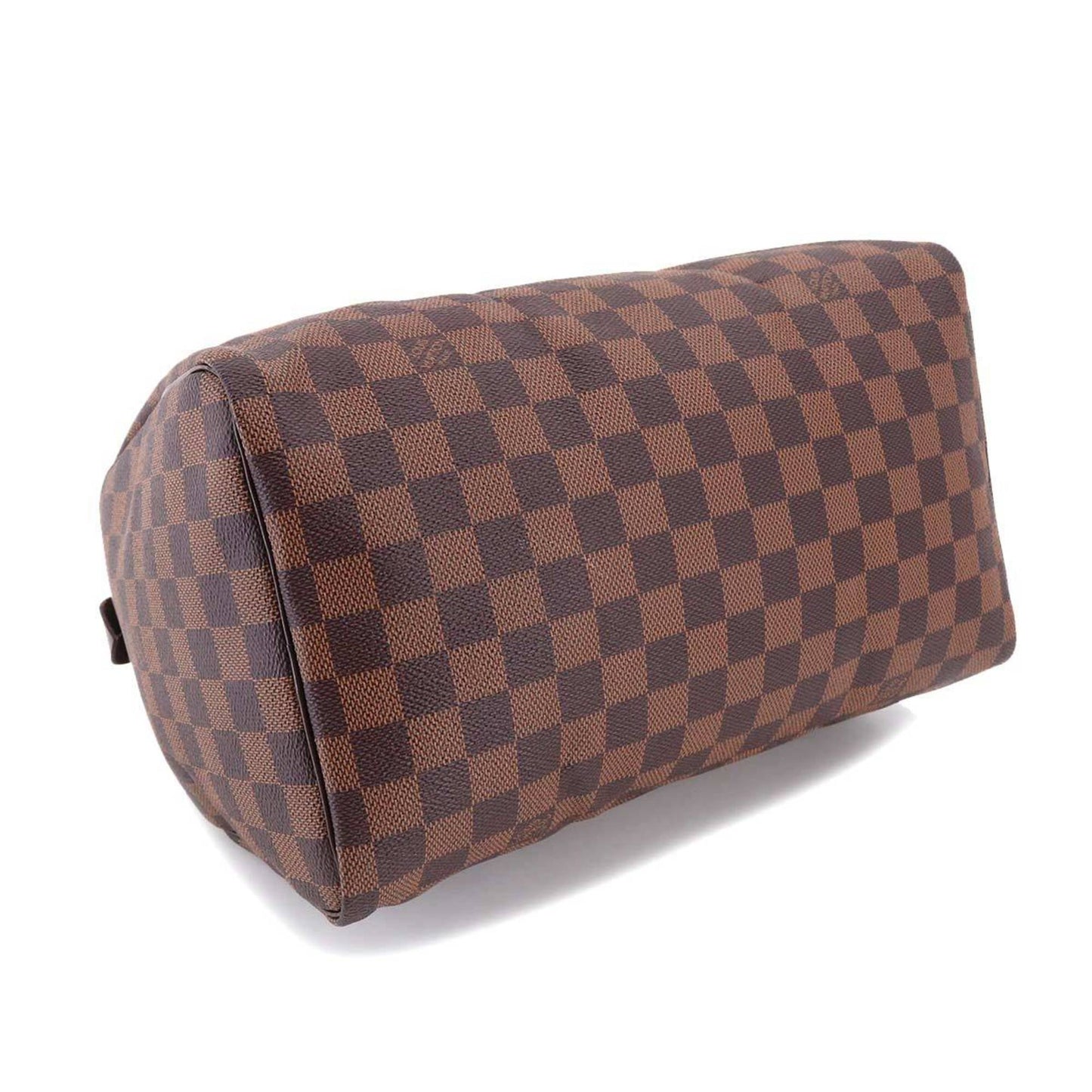 LOUIS VUITTON Damier Speedy 30 Hand Bag Ebene N41531 Brown Gold Hardware