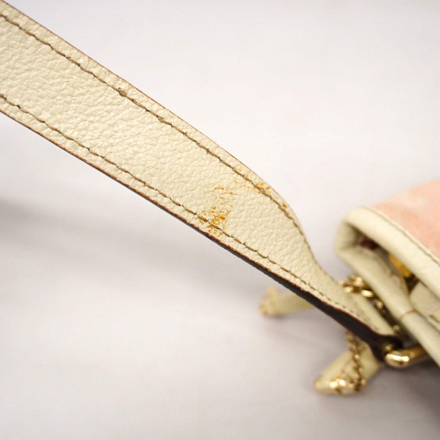 Gucci  Sherry Line 144388 Women's GG Canvas,Leather Shoulder Bag Ivory,Pink