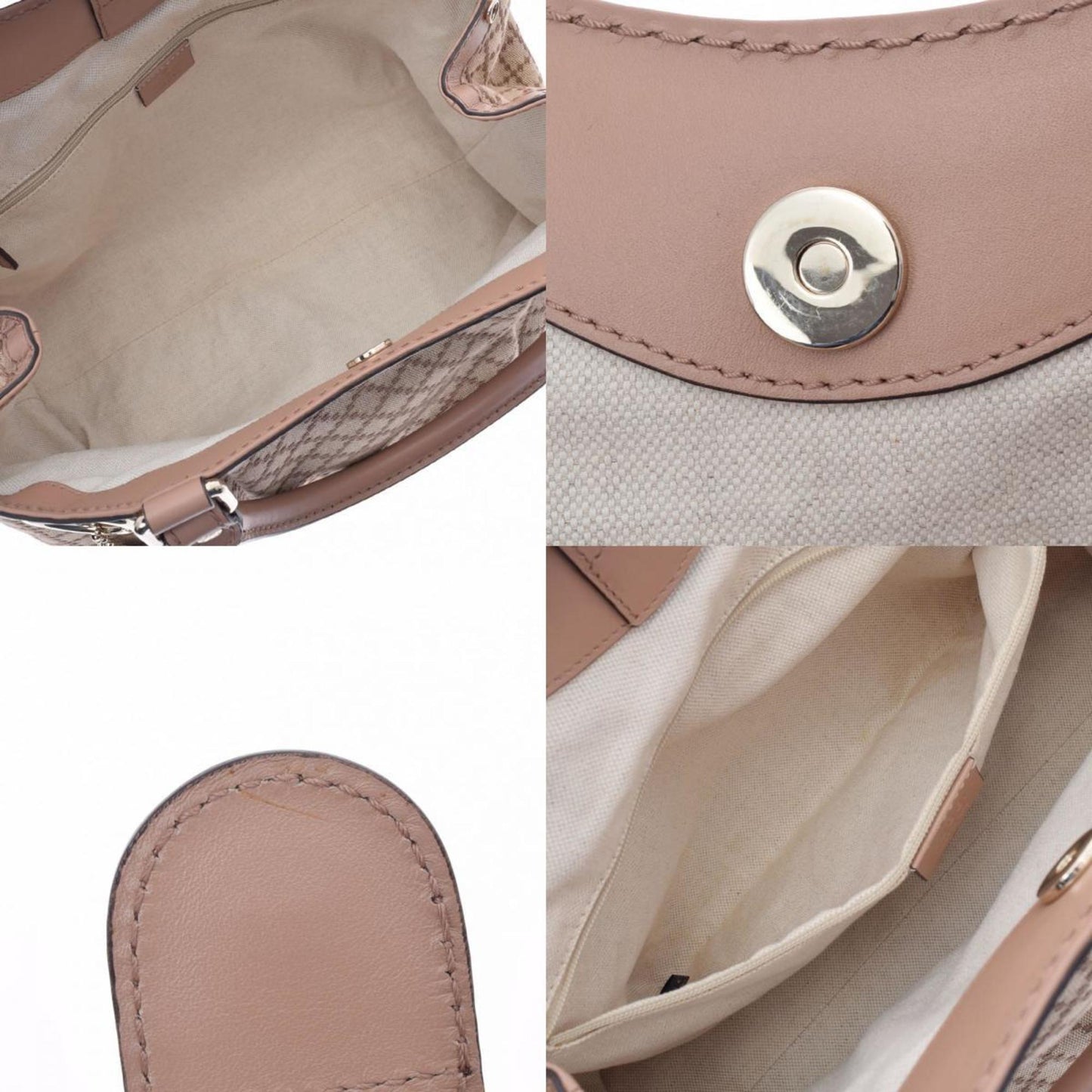 Gucci Suki Diamante Beige/Pink Beige 211944 Ladies Canvas Leather Handbag