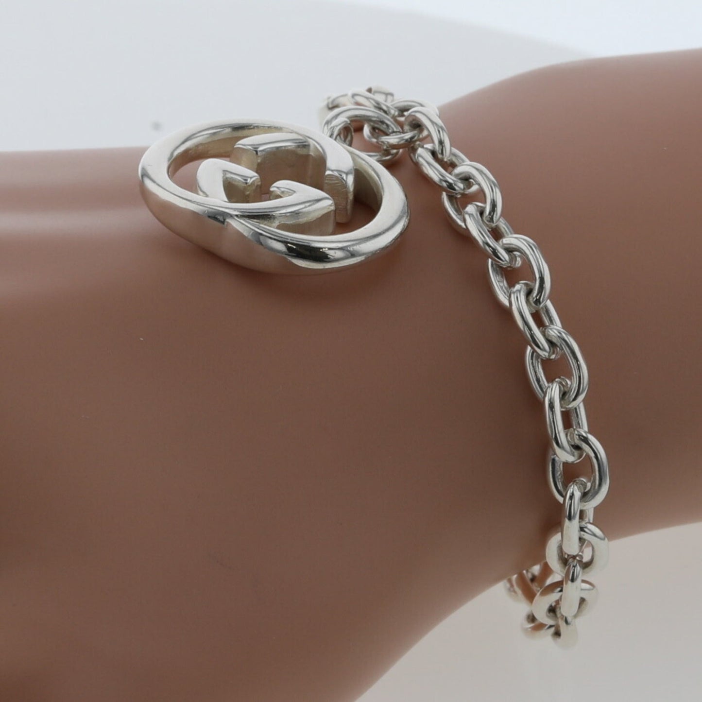 Gucci Bracelet Interlocking G Chain Silver 925 Ladies GUCCI