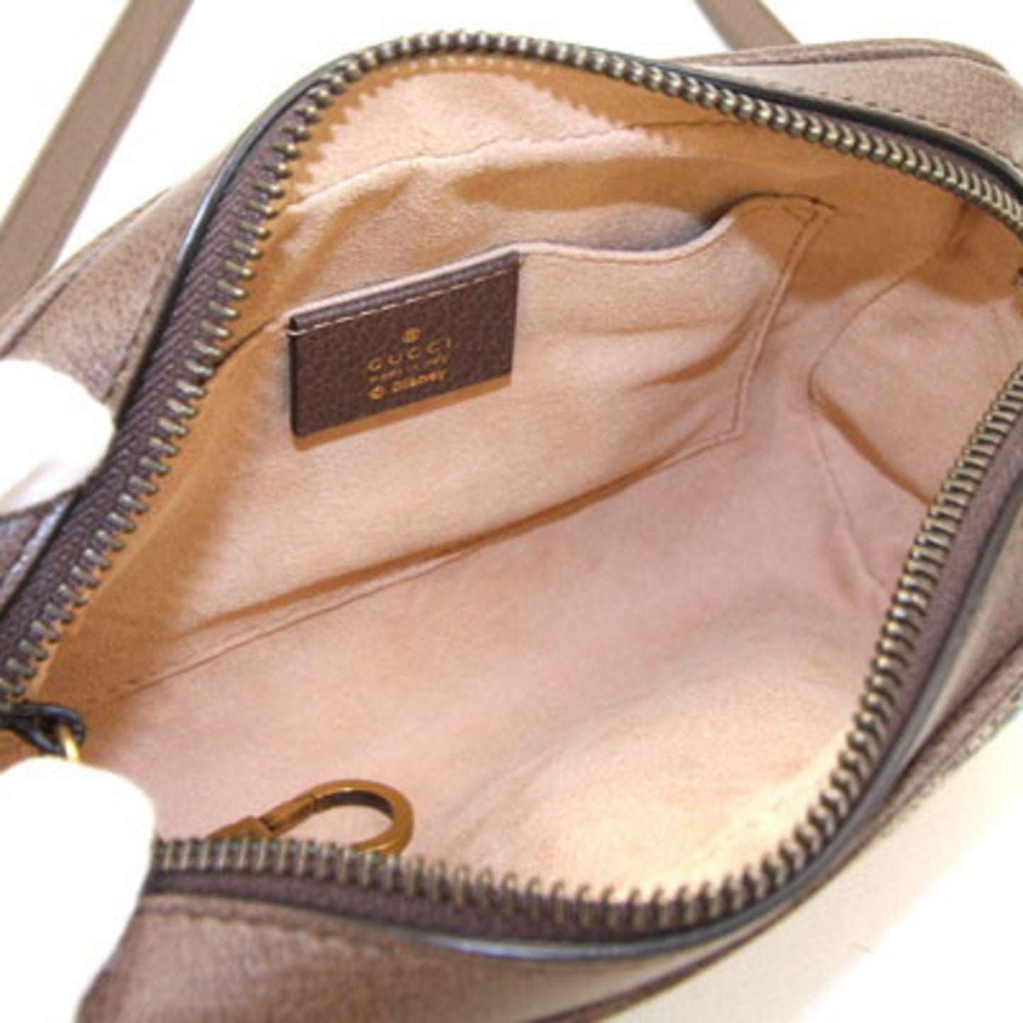 Gucci Shoulder Bag Disney Collaboration Donald Duck GG Supreme 648124 Beige Brown PVC Leather Mini Small Pochette Back Ladies GUCCI