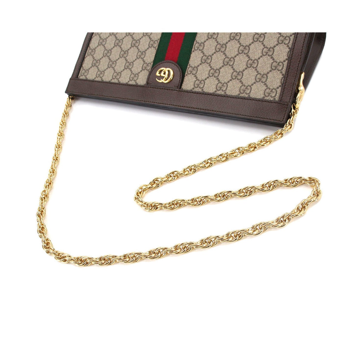 Gucci Ophidia GG Supreme Medium Shoulder Bag Leather Beige Brown 503876
