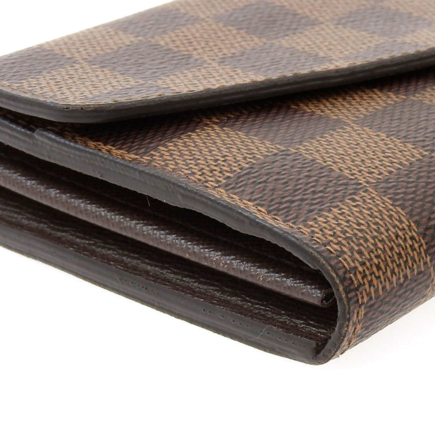Louis Vuitton Damier Portefeuille Sarah long wallet with hook Ebene N63209