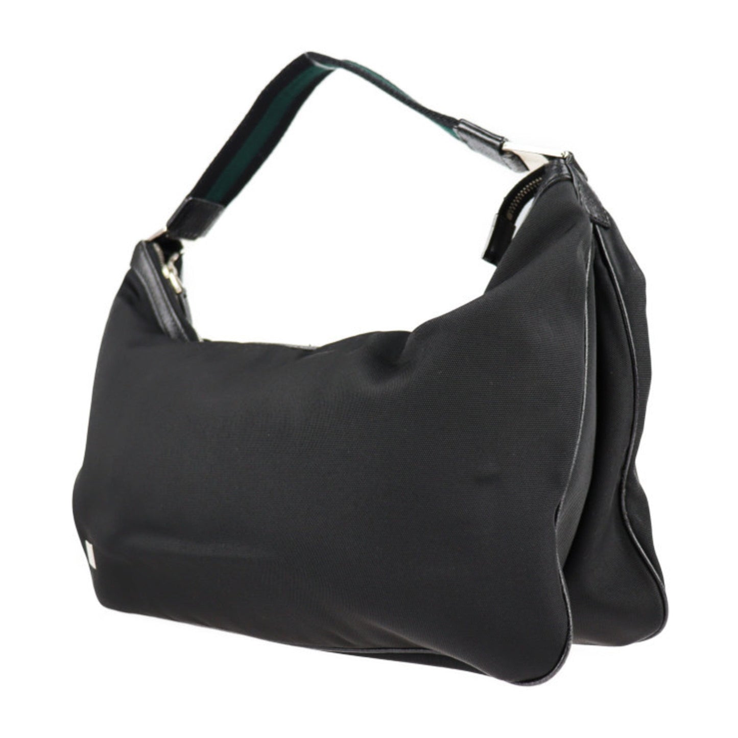 Gucci Horsebit Shoulder Bag 146243 Nylon Canvas Leather Black Semi
