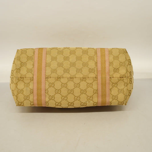 GUCCIAuth  Sherry Line Tote Bag 137396 Women's GG Canvas,Leather Beige,Gold