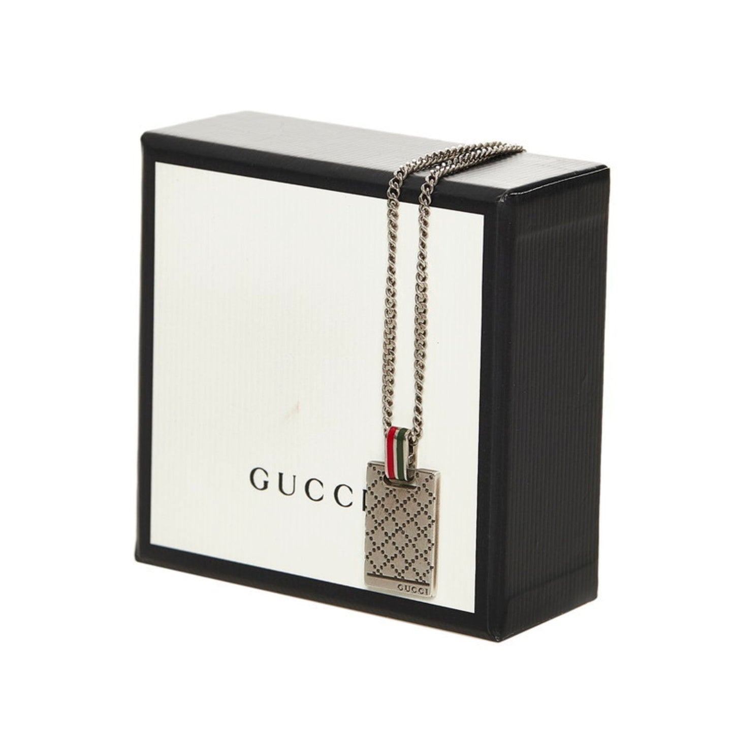 Gucci Diamante Motif Necklace Silver Red Green SV925 Ladies GUCCI