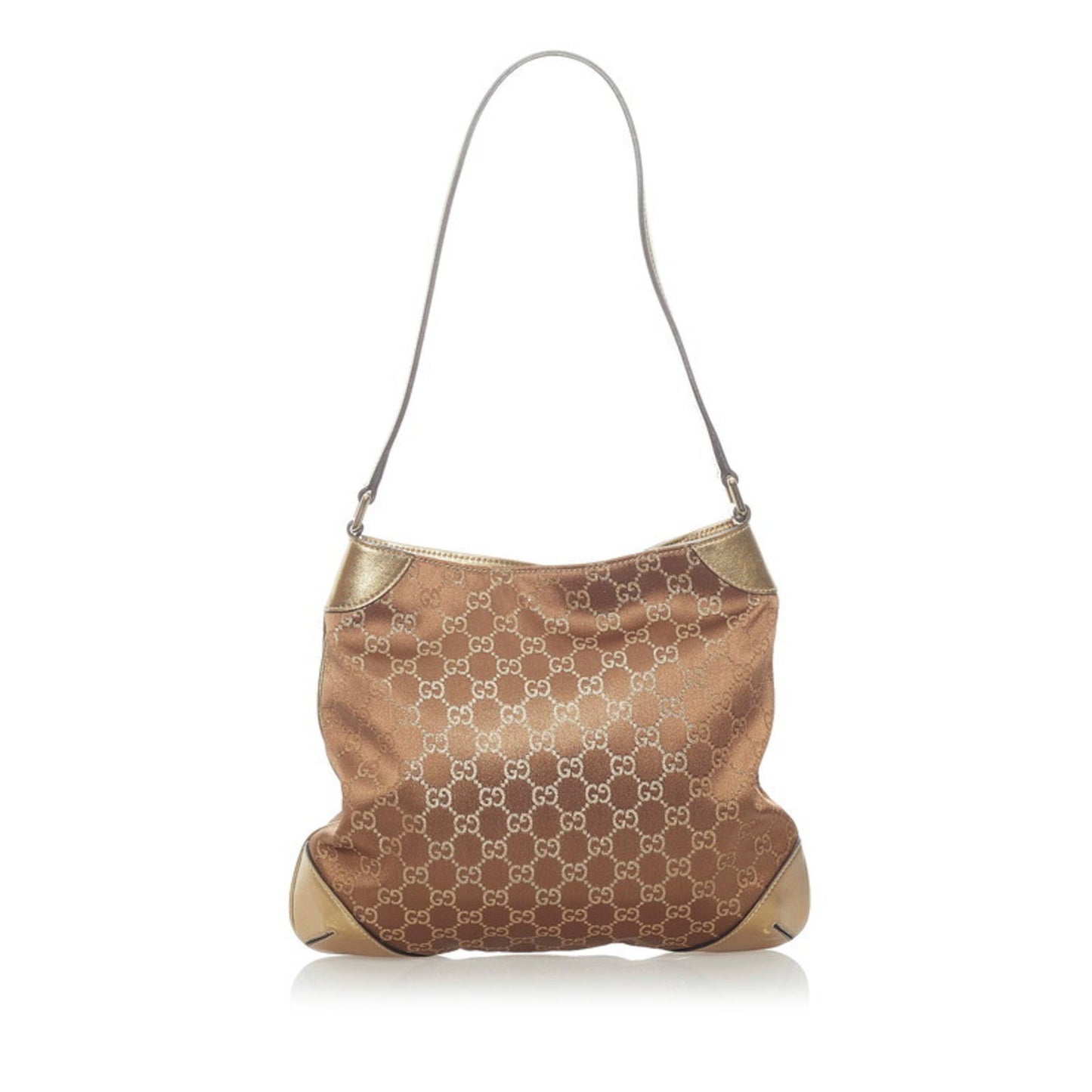 Gucci Shima One Shoulder Bag 257296 Gold Canvas Leather Ladies GUCCI