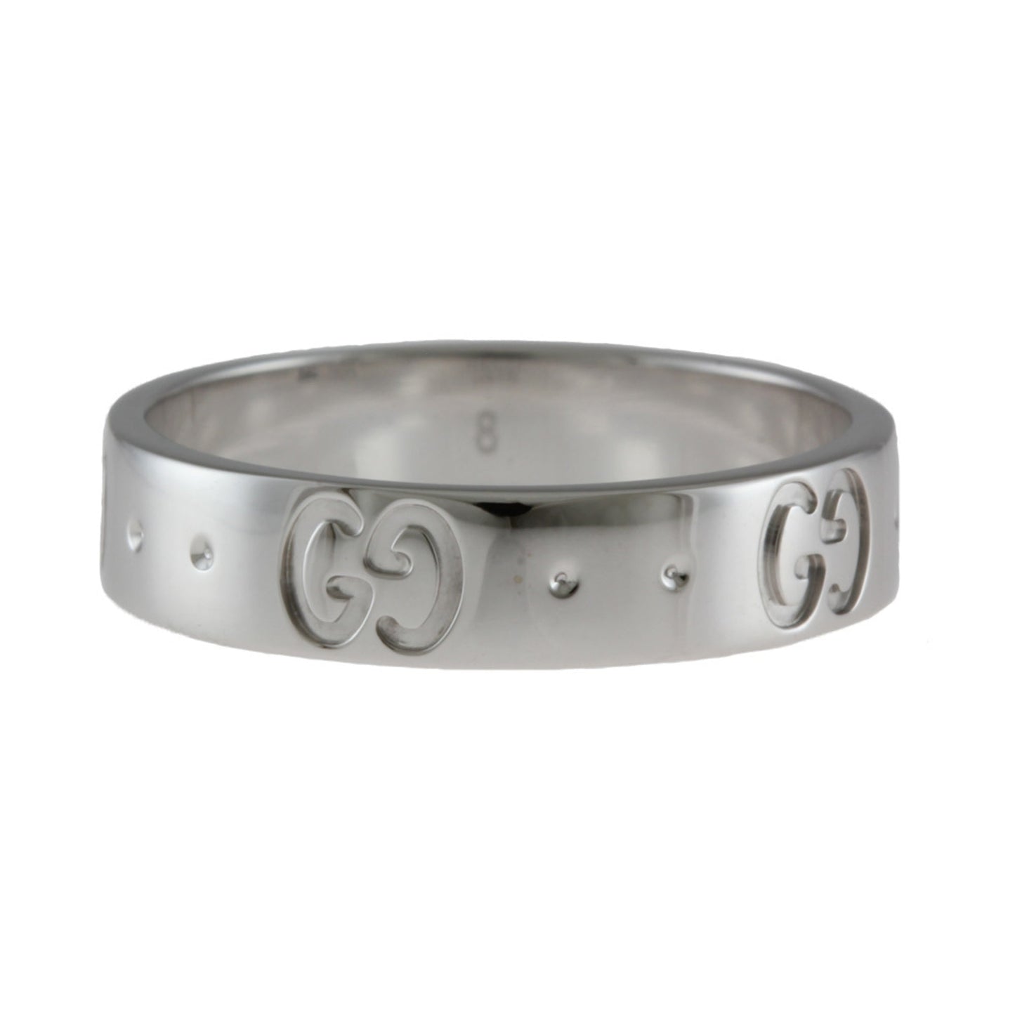 Gucci Icon Ring No. 7.5 18K K18 White Gold Women's