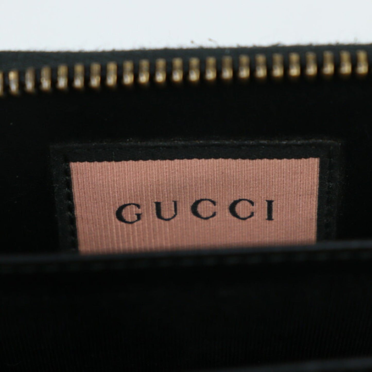 Gucci ghost coin case 448465 leather black light blue yellow gold metal fittings round fastener purse
