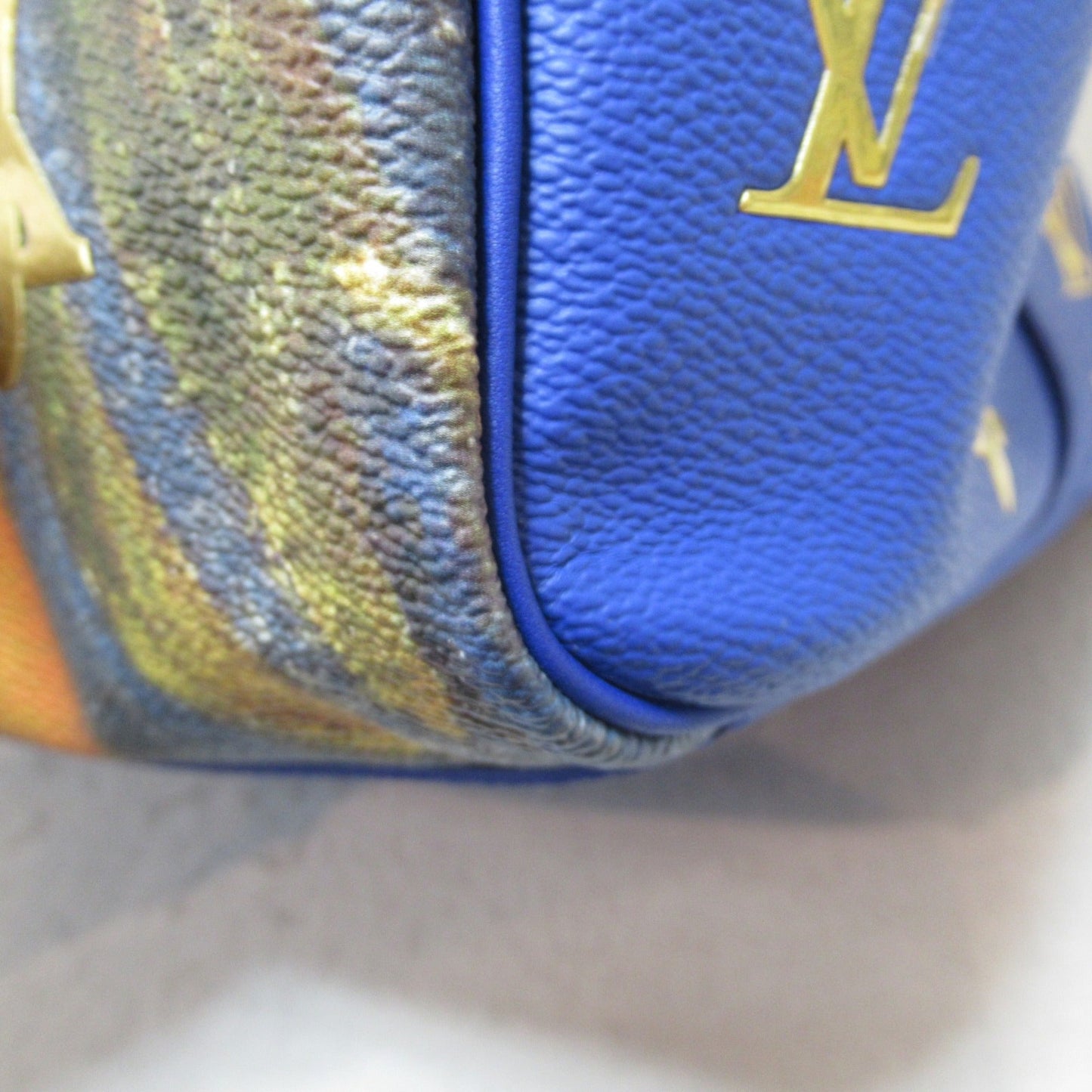 LOUIS VUITTON Gauguin Keepall Bandouliere 50 Boston Bag Blue PVC coated canvas Masters collection