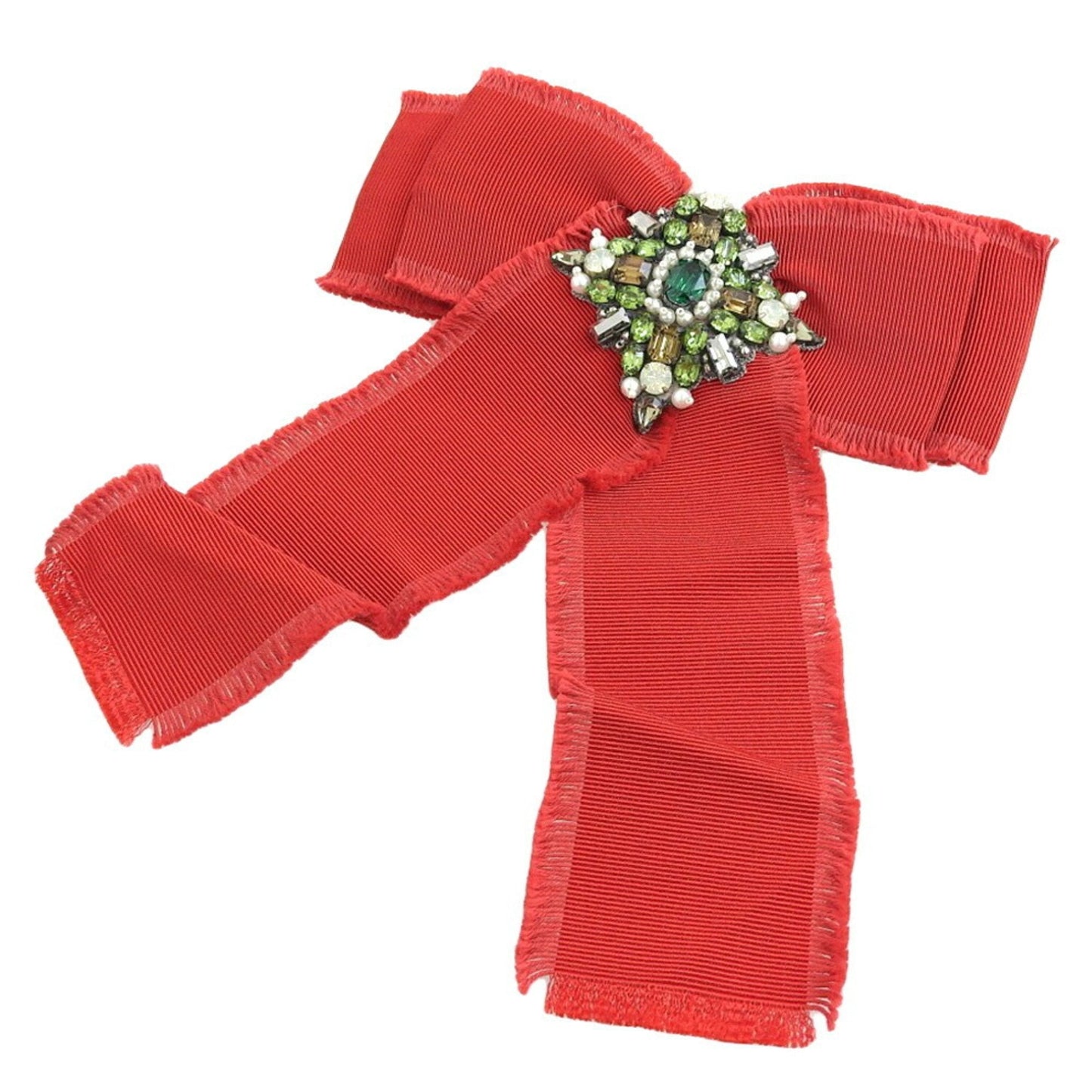 Gucci grosgrain brooch bow ribbon type red 460828I96528096 rhinestone bee