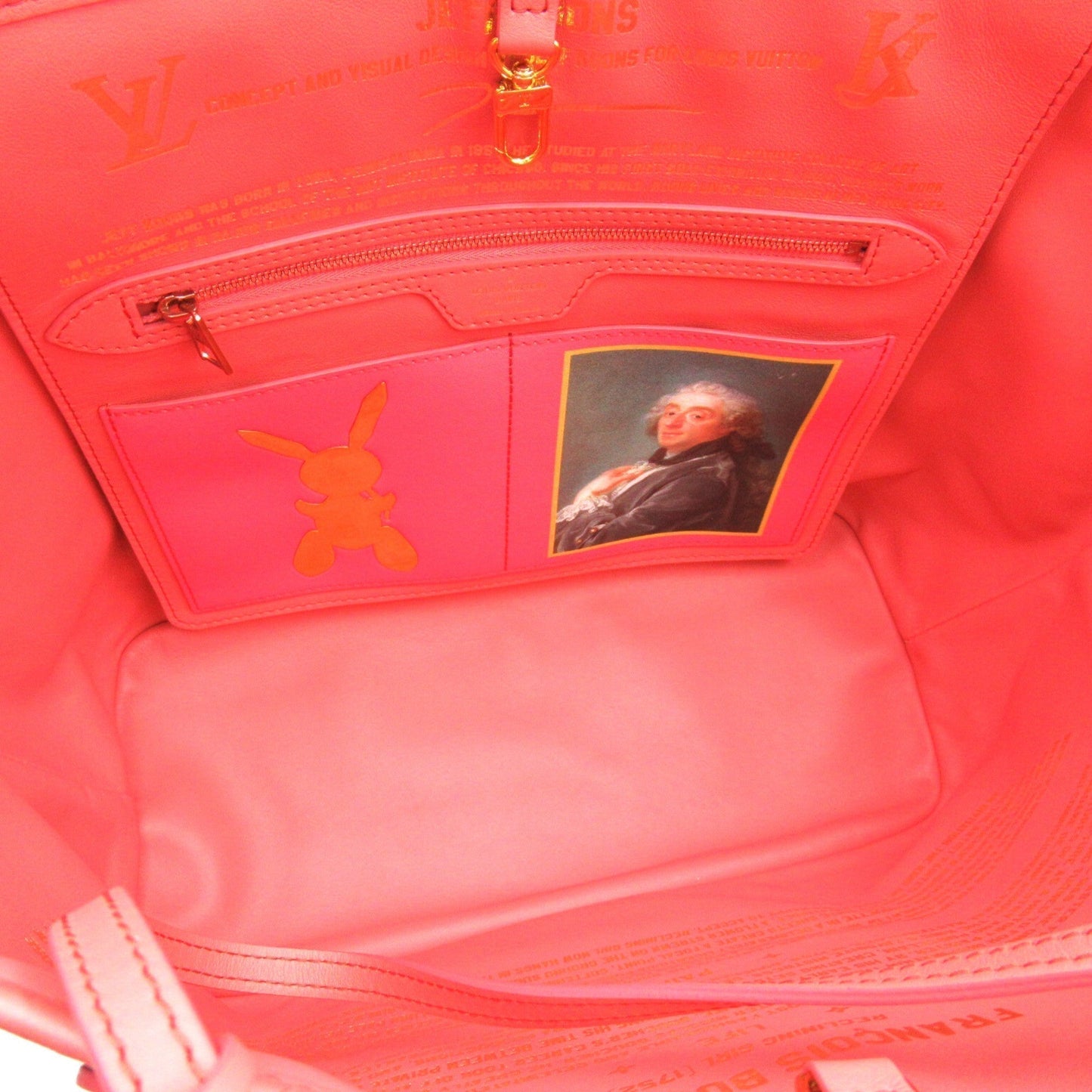 LOUIS VUITTON Boucher Neverfull MM Pink Brown Masters collection PVC coated canvas M43357