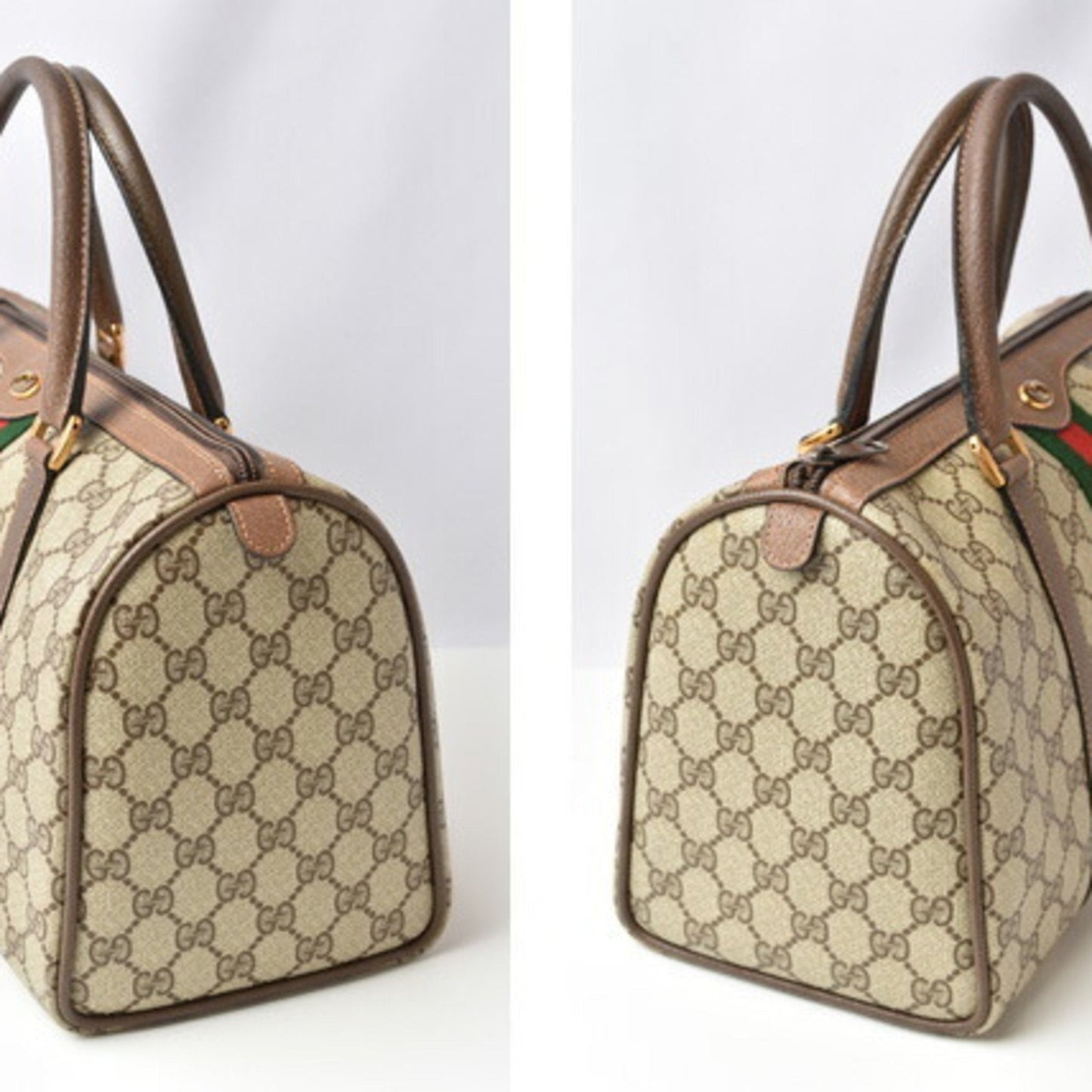 Gucci handbag GUCCI coated canvas sherry line beige brown