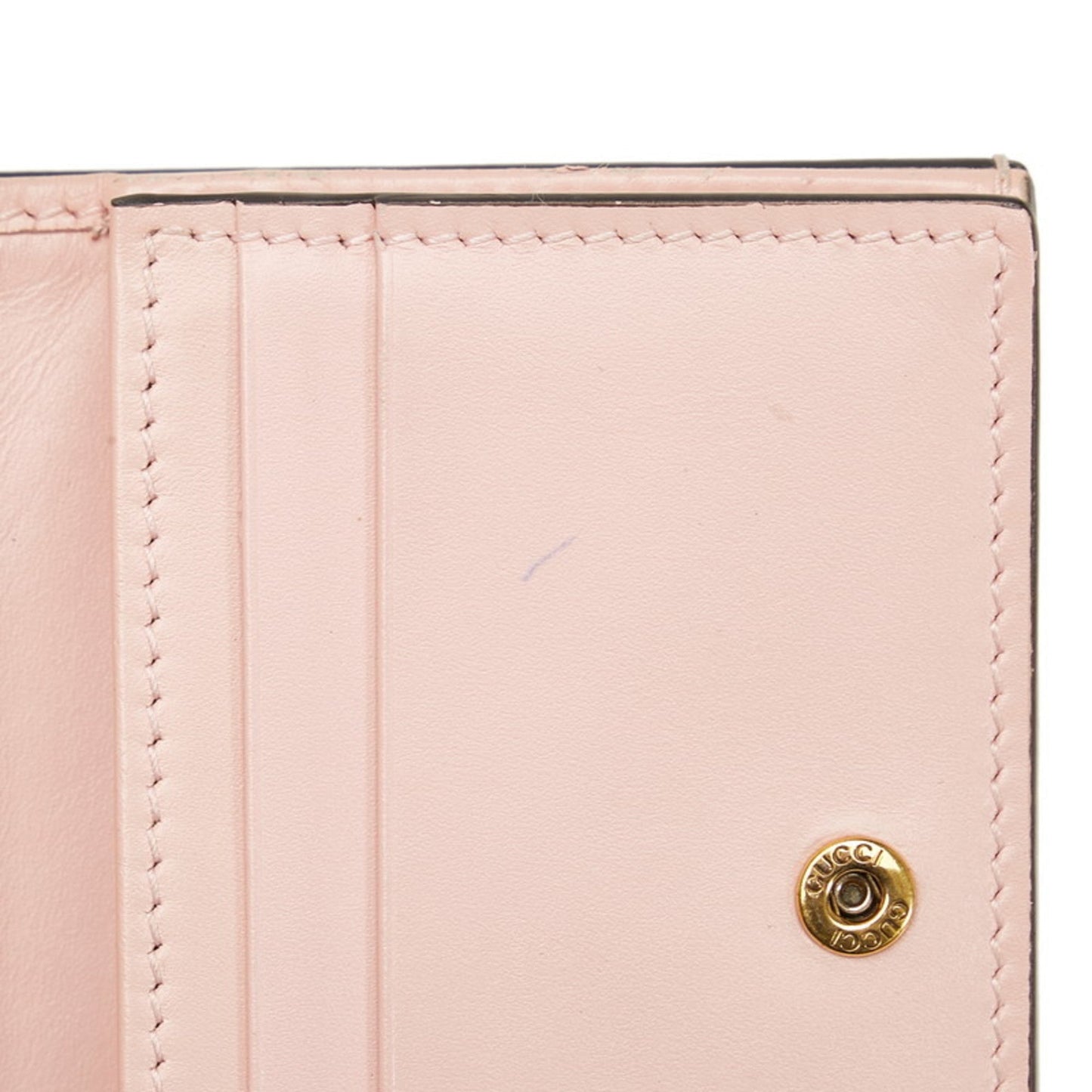 Gucci Shima Cat Bifold Wallet 548057 Pink Leather Ladies GUCCI