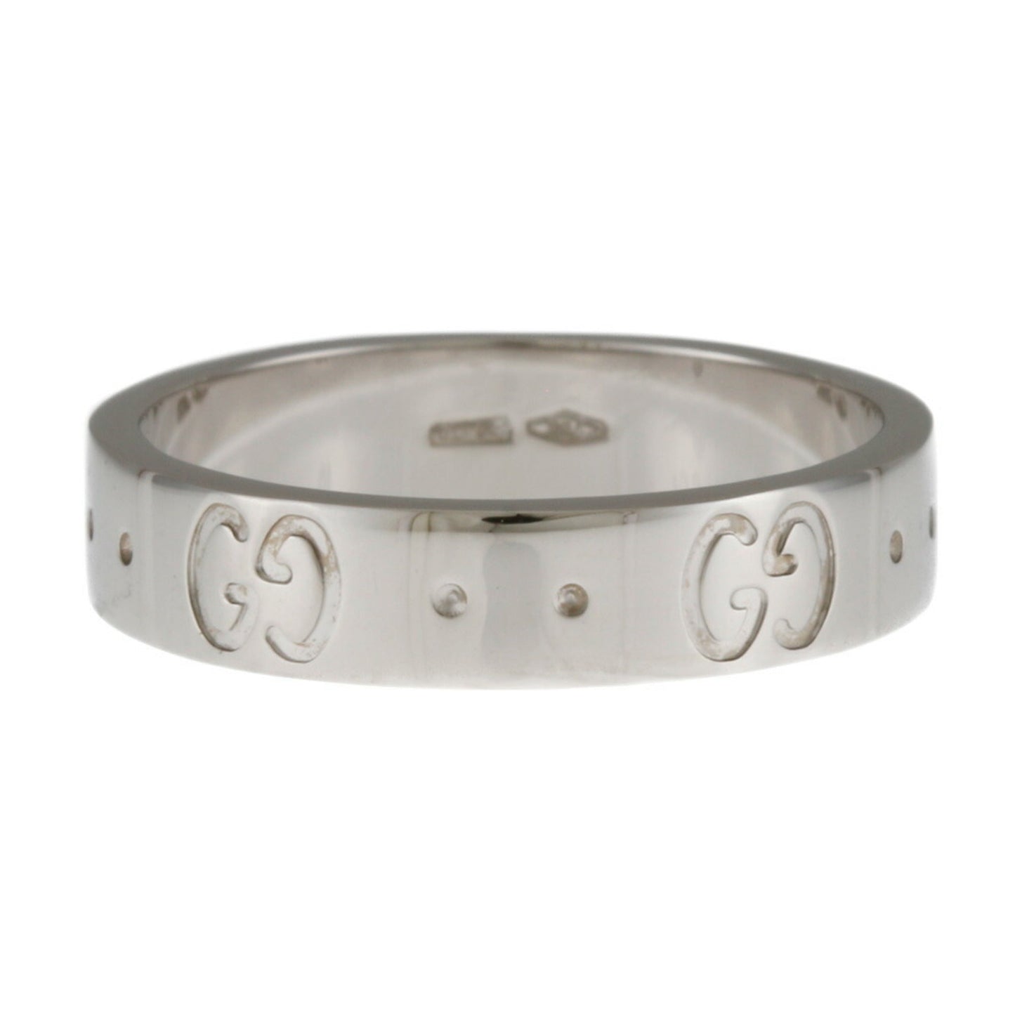 Gucci Icon Ring No. 9.5 18K K18 White Gold Women's