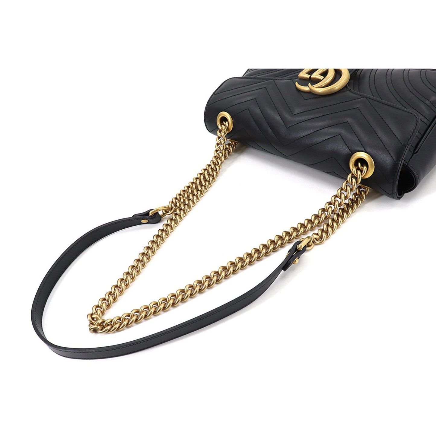 Gucci GG Marmont Quilted Small Shoulder Bag Leather Black 443497