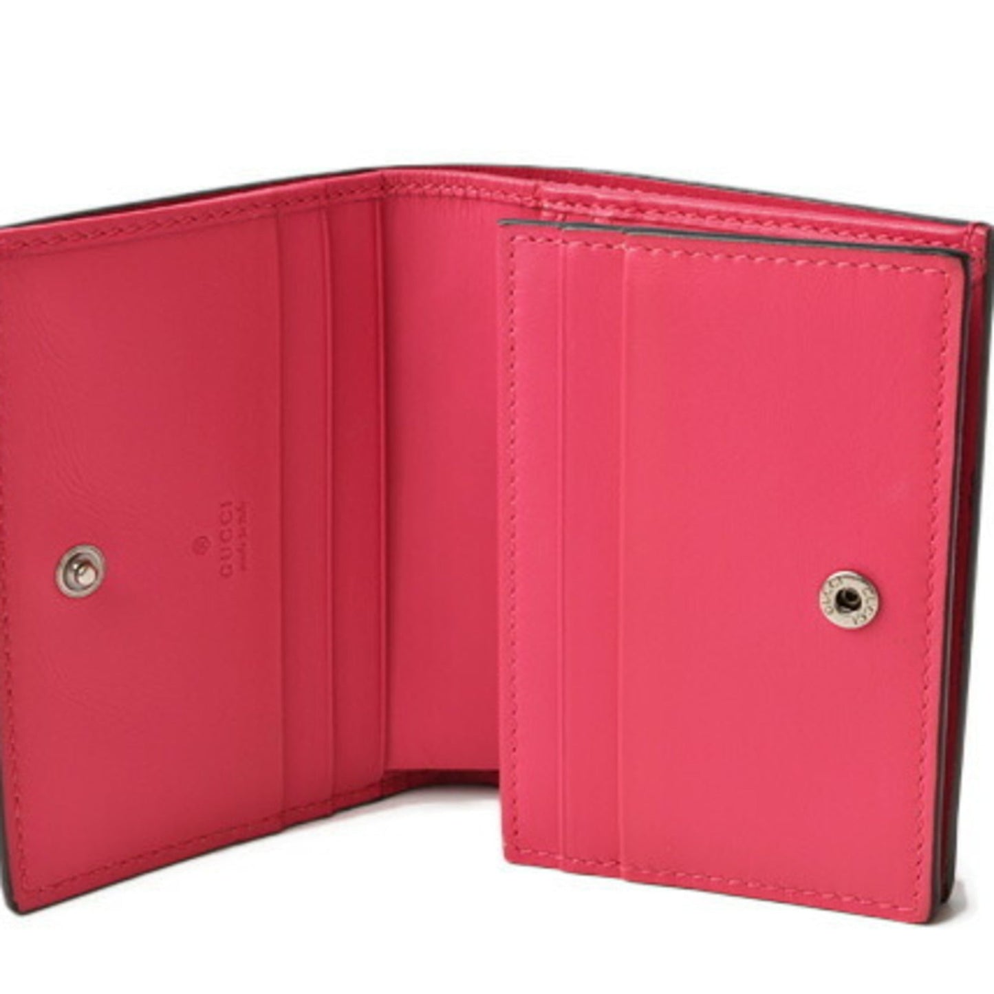 Gucci Mini Wallet/Coin Case GUCCI GUCCY Folding Wallet SEGA Collaboration Pink/Gold Leather