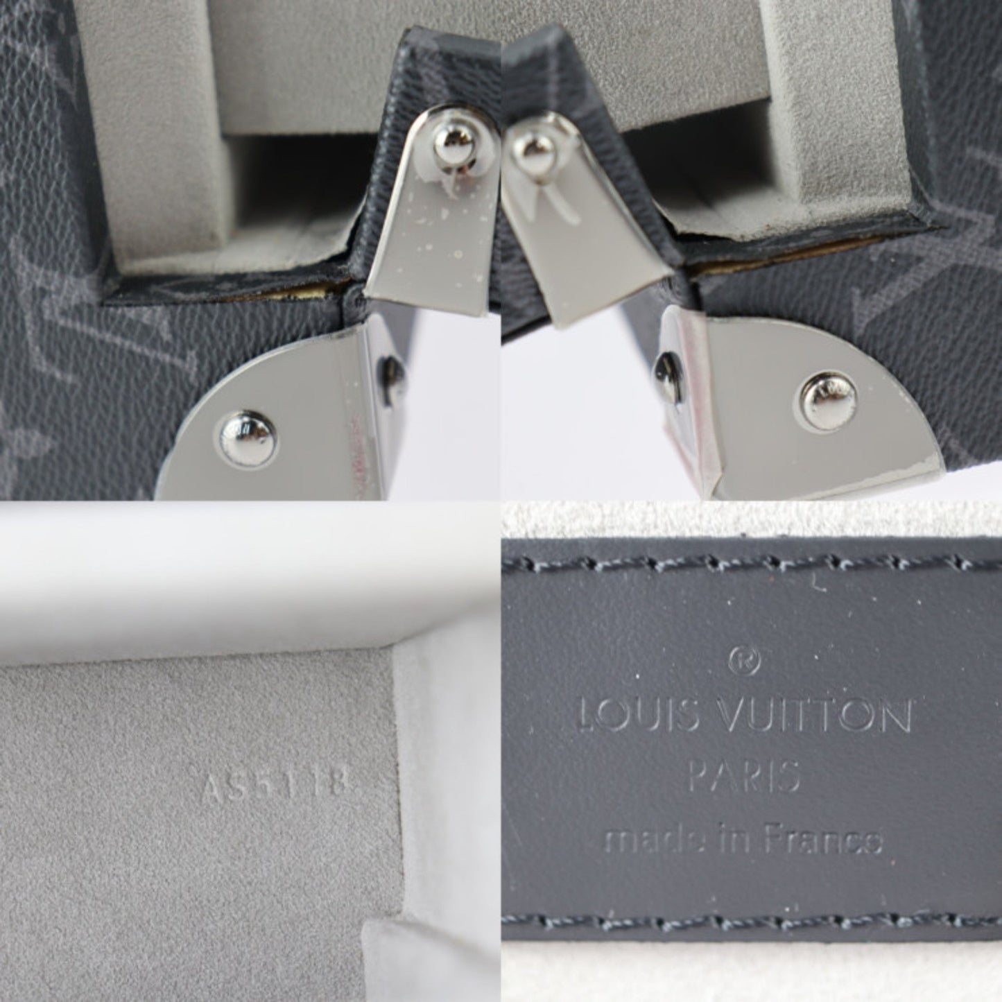 LOUIS VUITTON Fragrance Box Other Bag M20078 Monogram Eclipse Leather Black Silver Hardware Trunk Vanity