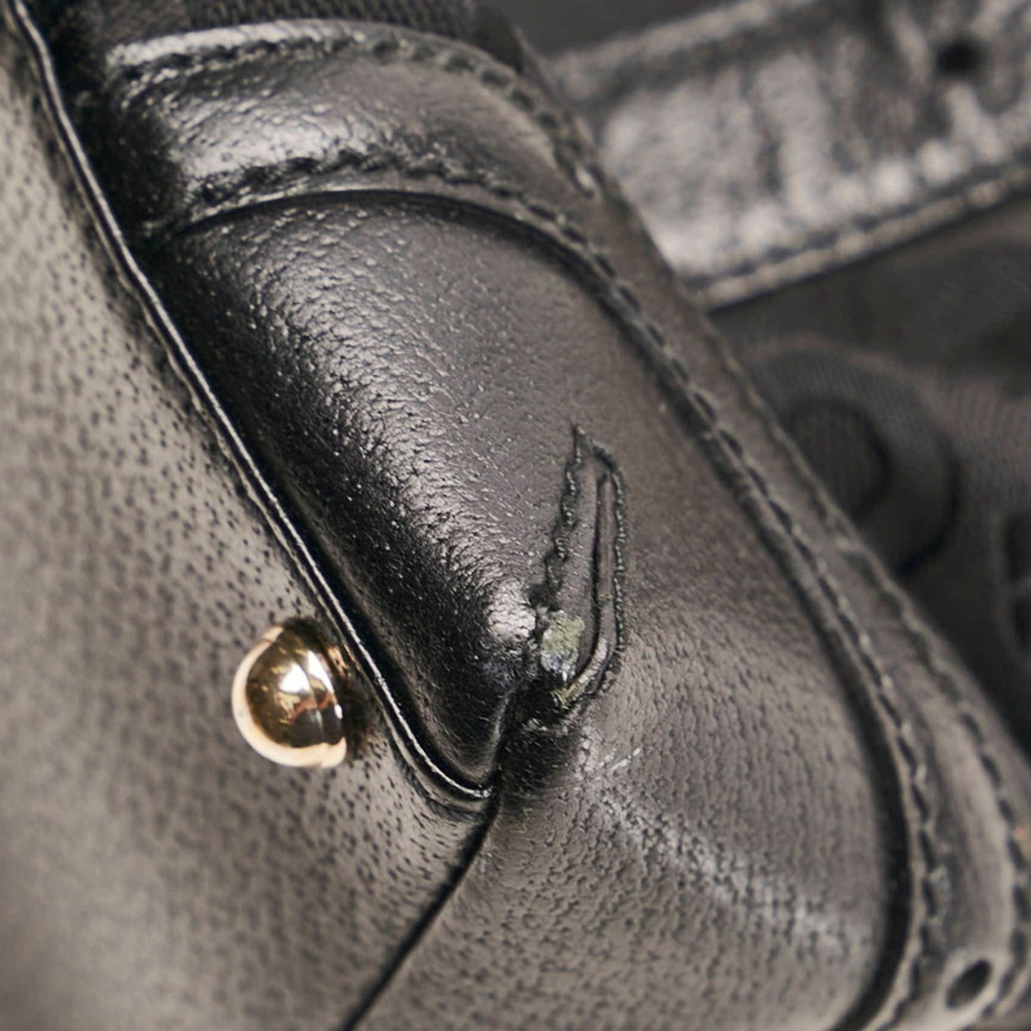 Gucci Horsebit Handbag 145761 Black Canvas Leather Ladies GUCCI