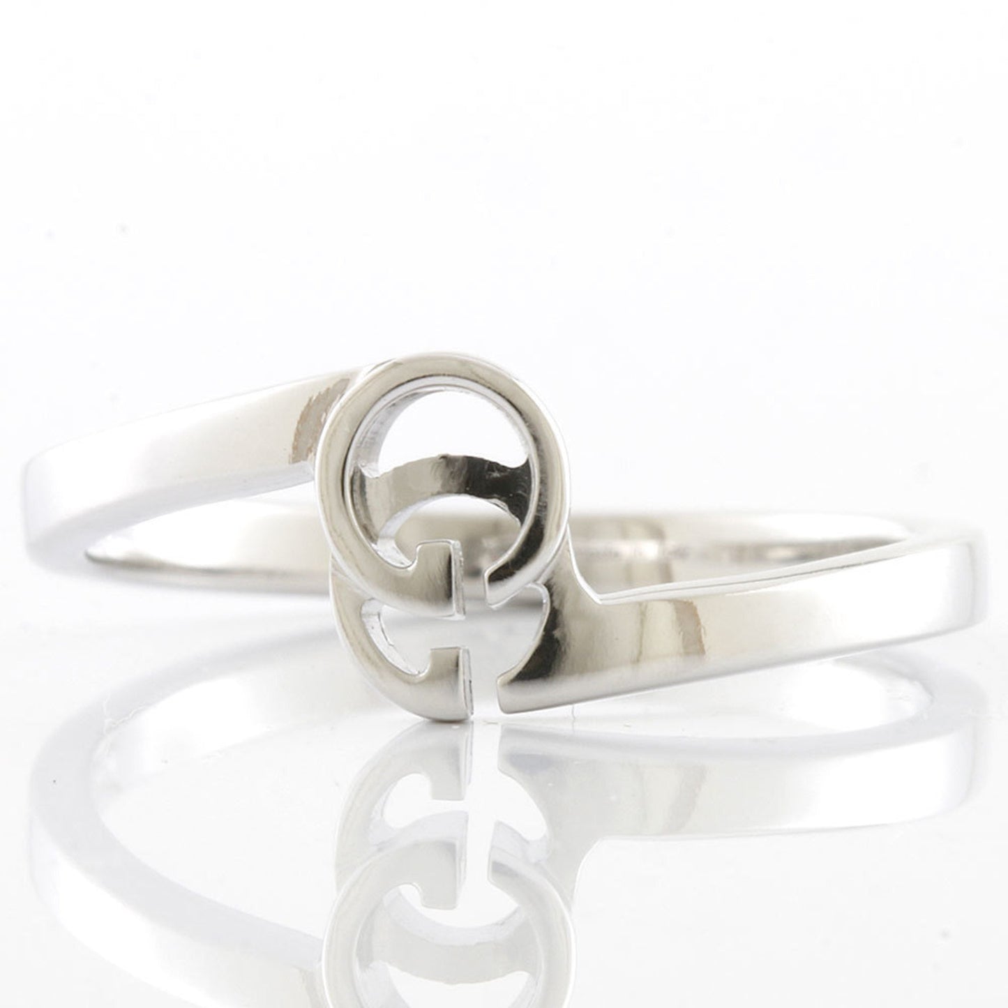 Gucci K18WG Ring GG Running # 10 Silver Ladies 18K K18 White Gold