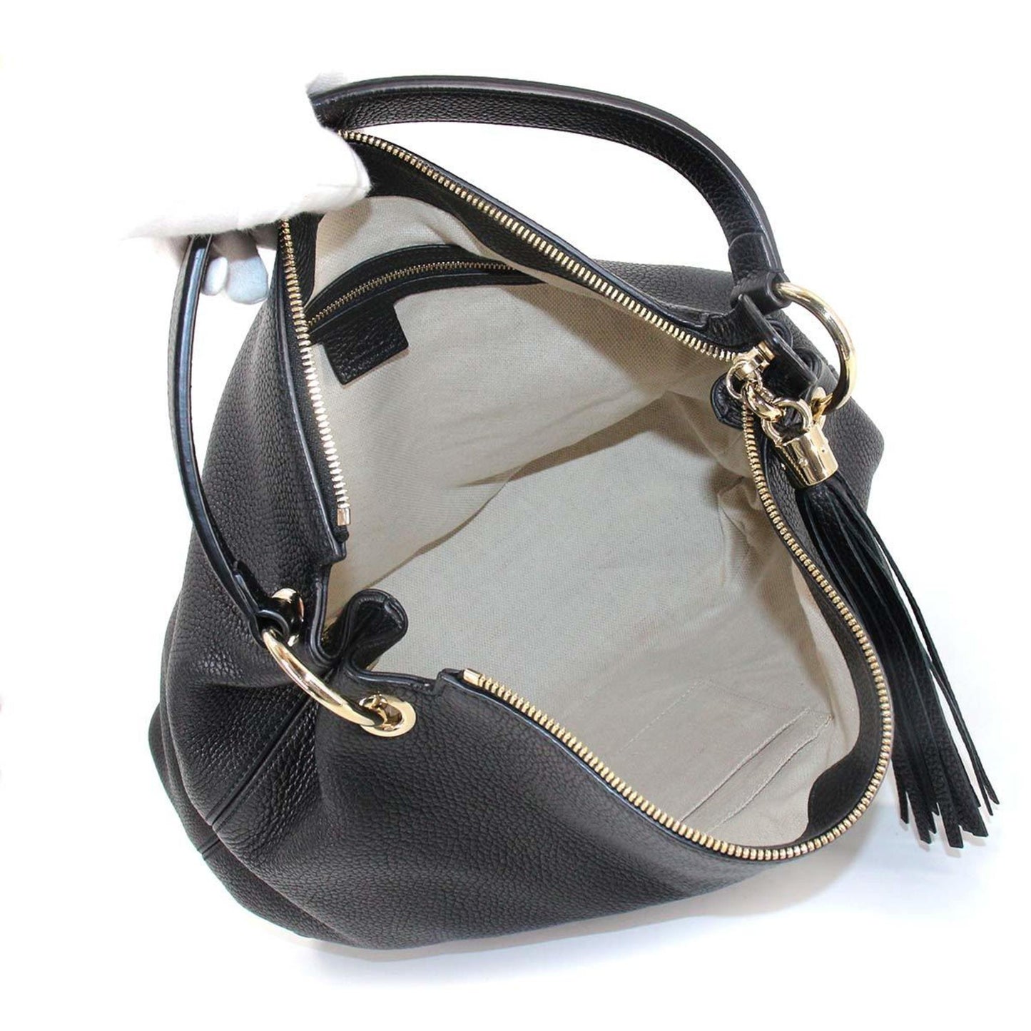 Gucci Soho 2way Shoulder Bag Leather Black 536194 Gold Hardware SOHO