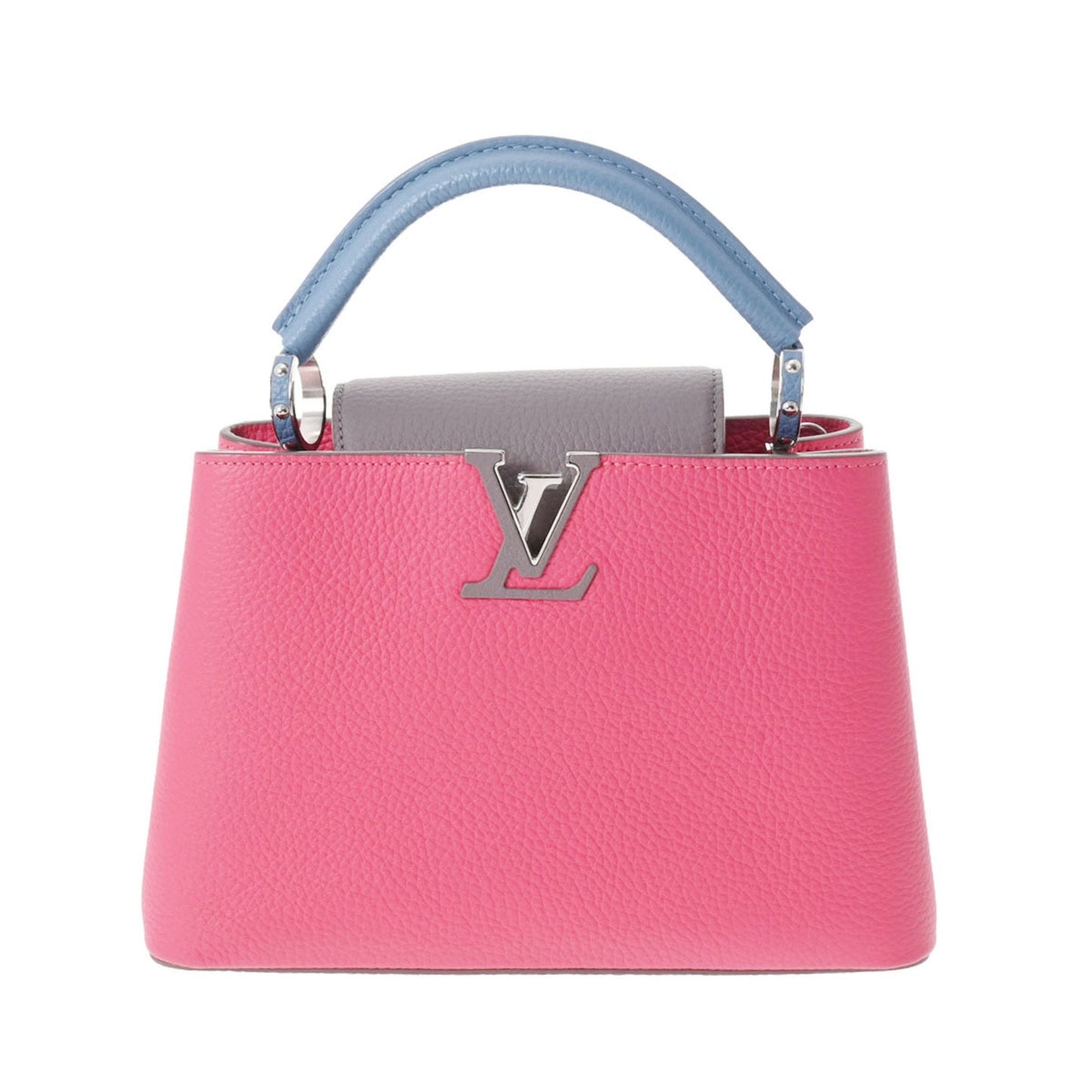 LOUIS VUITTON Capucines BB Fuchsia Ciel M52990 Ladies Canvas Leather Handbag