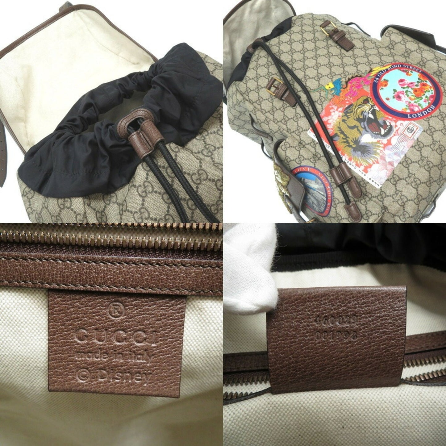 Gucci Disney Collaboration Neo Vintage GG Supreme 460029 Rucksack Daypack Donald Duck Bag