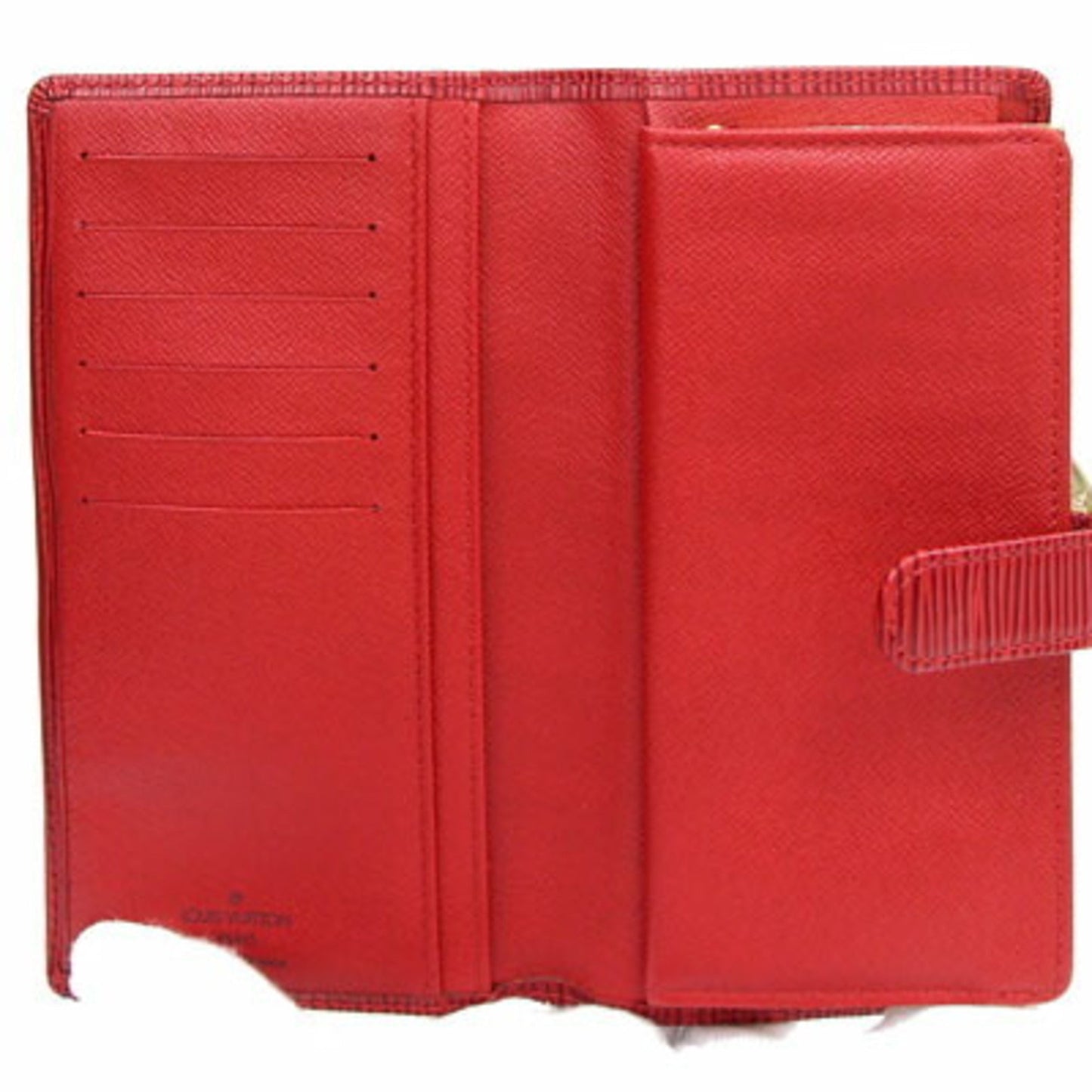 Louis Vuitton Bifold Clasp Long Wallet Epi Continental Viennois M63257 Castilian Red Ladies LOUIS VUITTON