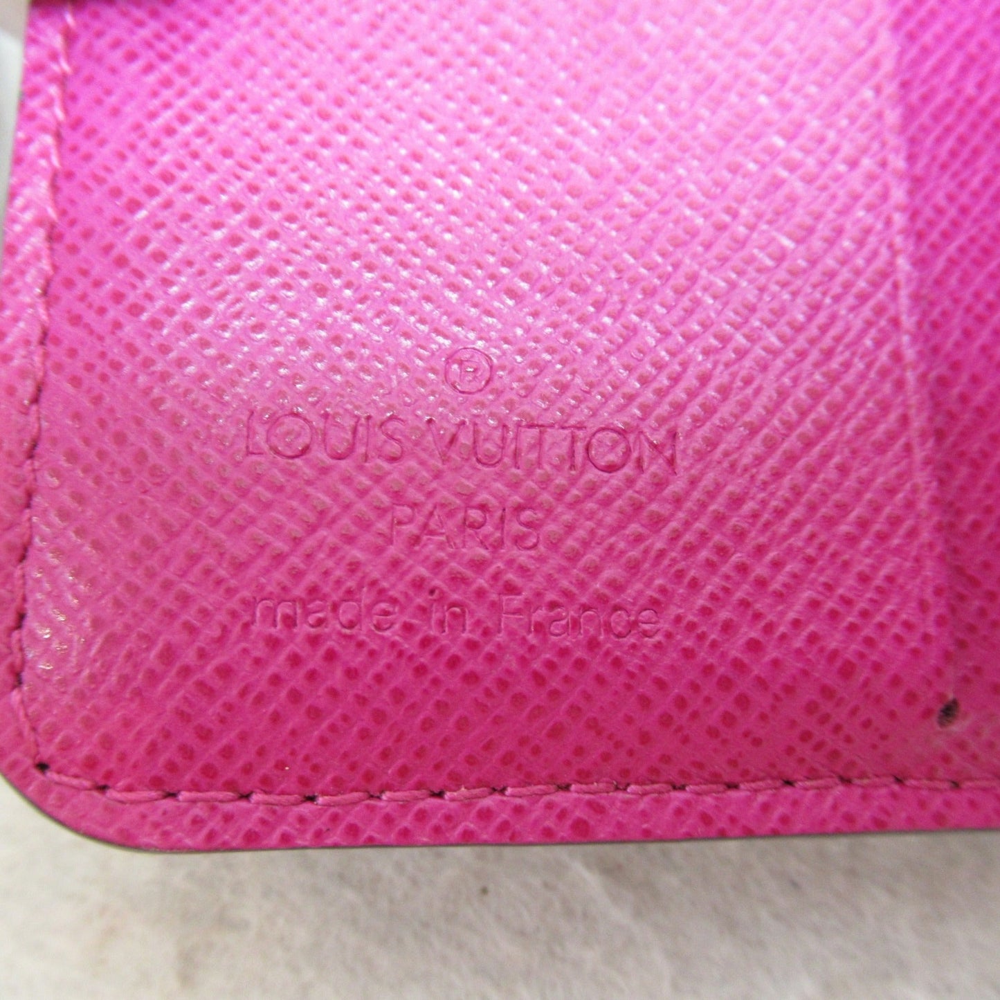 LOUIS VUITTON Compact Zip Round Wallet Brown Fuschia PVC coated canvas M95188