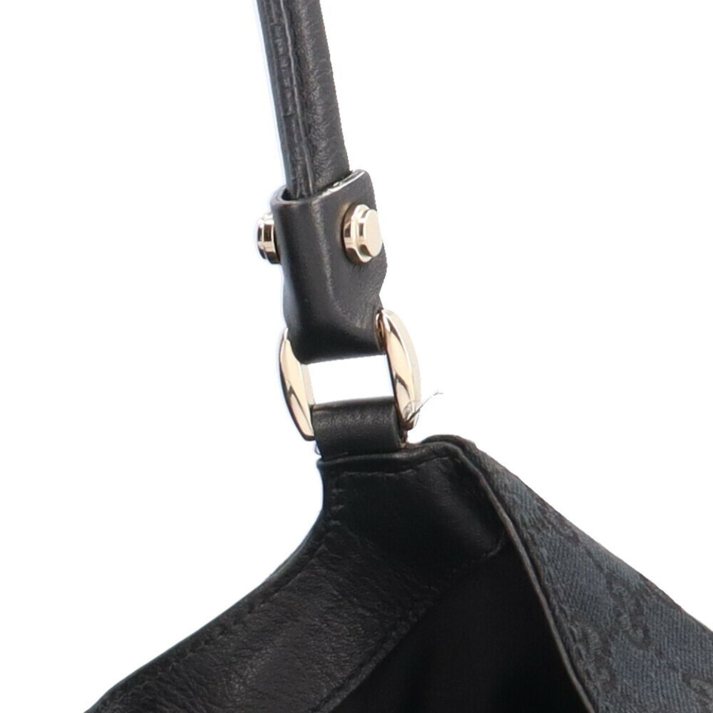 GUCCI Abbey GG Campus Shoulder Bag Canvas Black Women's