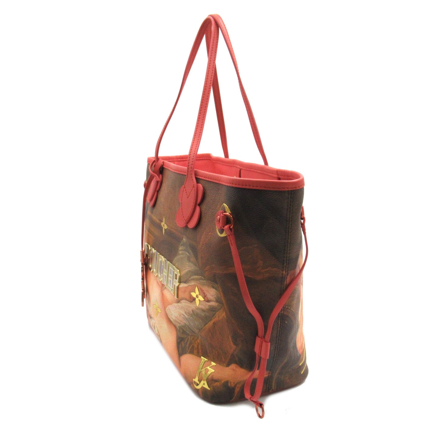 LOUIS VUITTON Boucher Neverfull MM Pink Brown Masters collection PVC coated canvas M43357